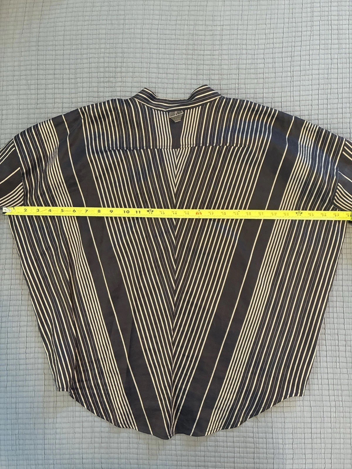 Zero Maria Cornell Shirt 4 Stripes Silver Navy Linen Silk Elastane