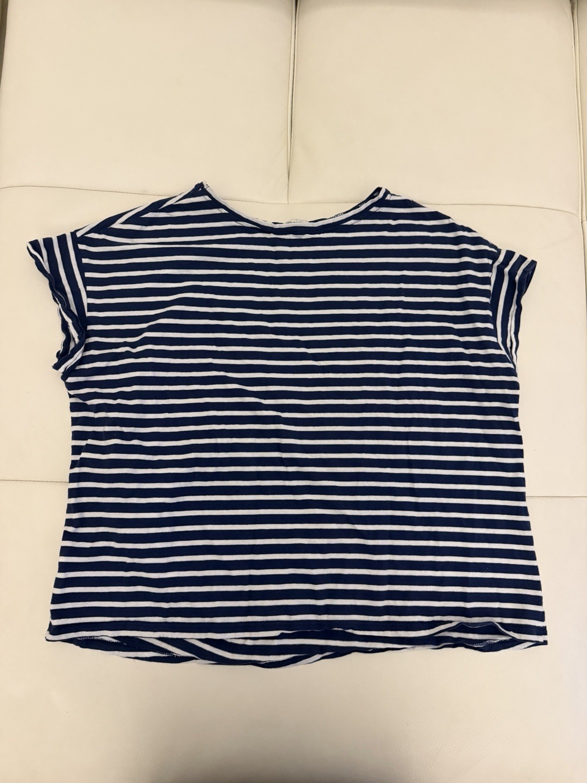 Vineyard Vines Navy White Striped Round Neck Short Sleeve Women’s T-Shirt XL