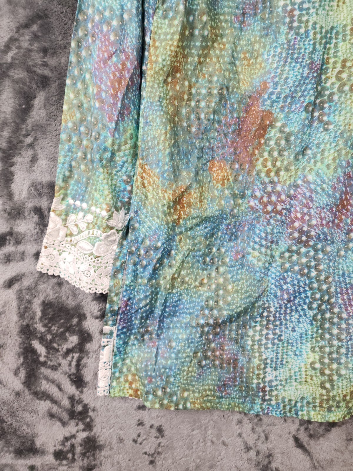 Beautiful TAJ by Sabrina Crippa 100% Cotton Over Blouse Sheer Coverup Size Small