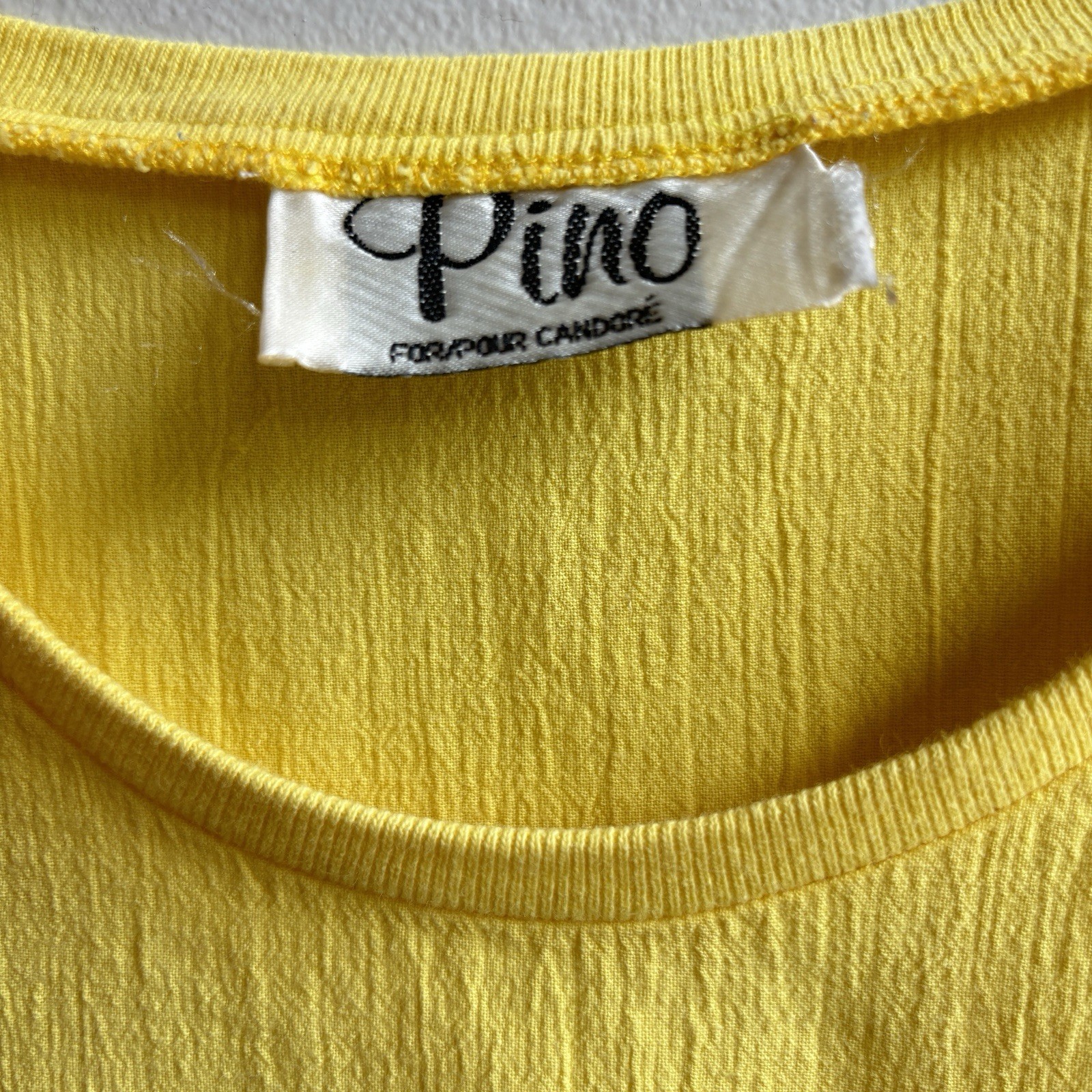 Vintage 90s Tank Top L Sunshine Yellow Cotton Classic Retro Beach Resort Summer