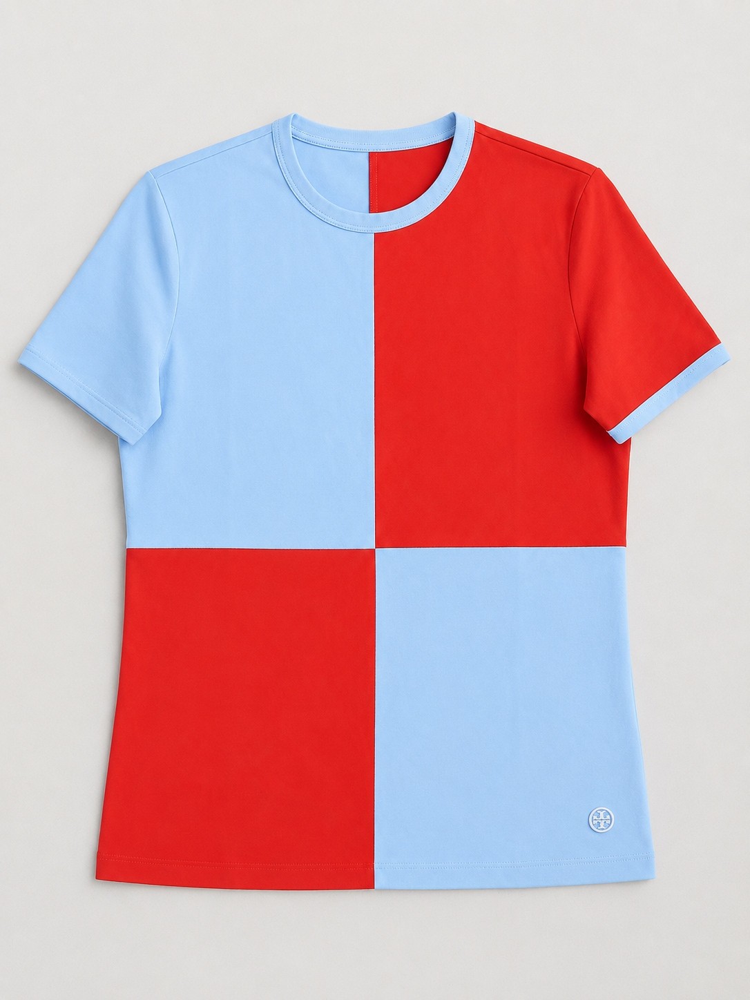 Tory Burch Sport Color Block T-Shirt in Red and Blue szS/P $150 NWOT