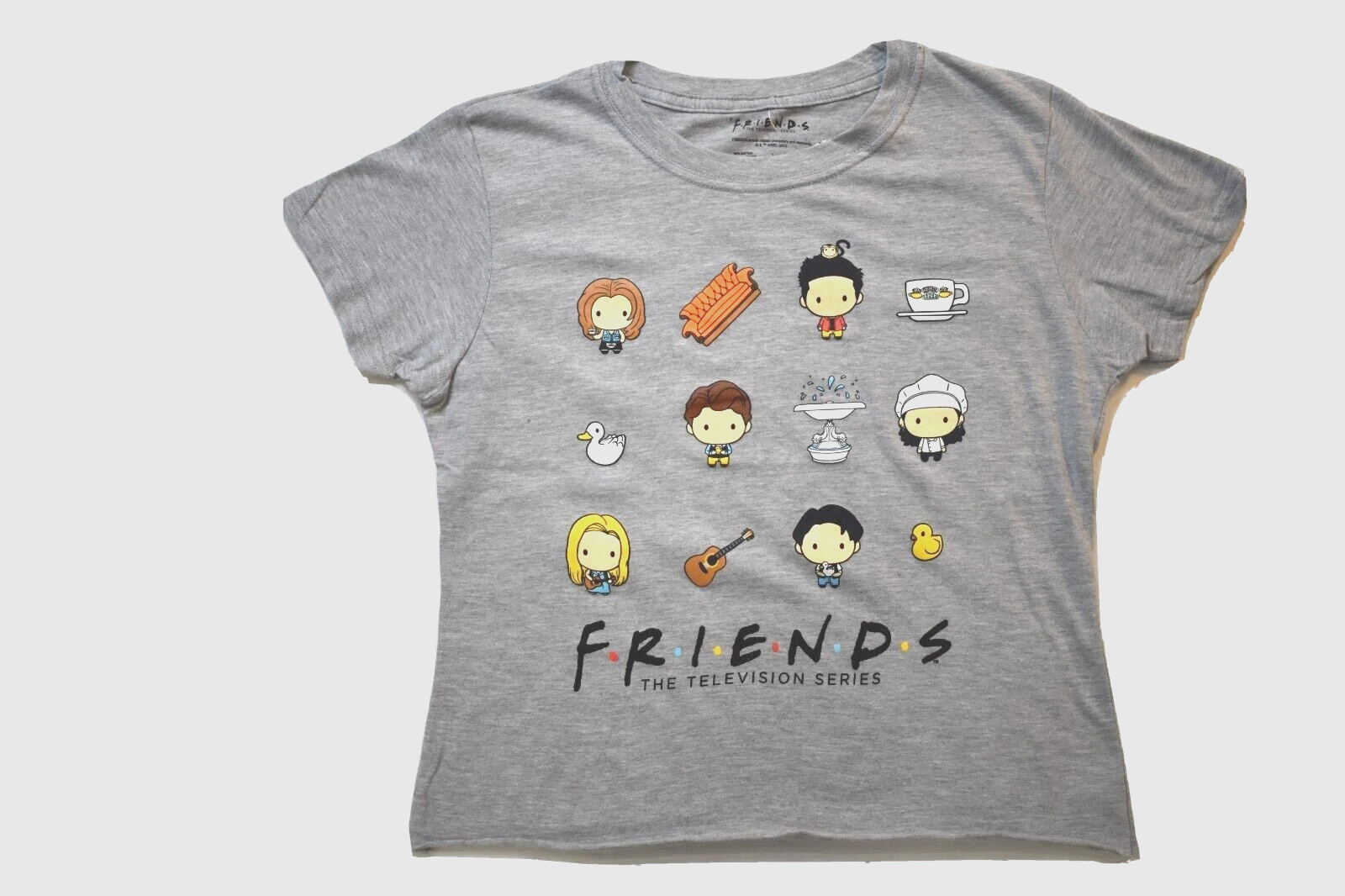 Friends The TV Series Juniors Chibi Rachel, Ross, Monica Crop Top Shirt NWT S-XL
