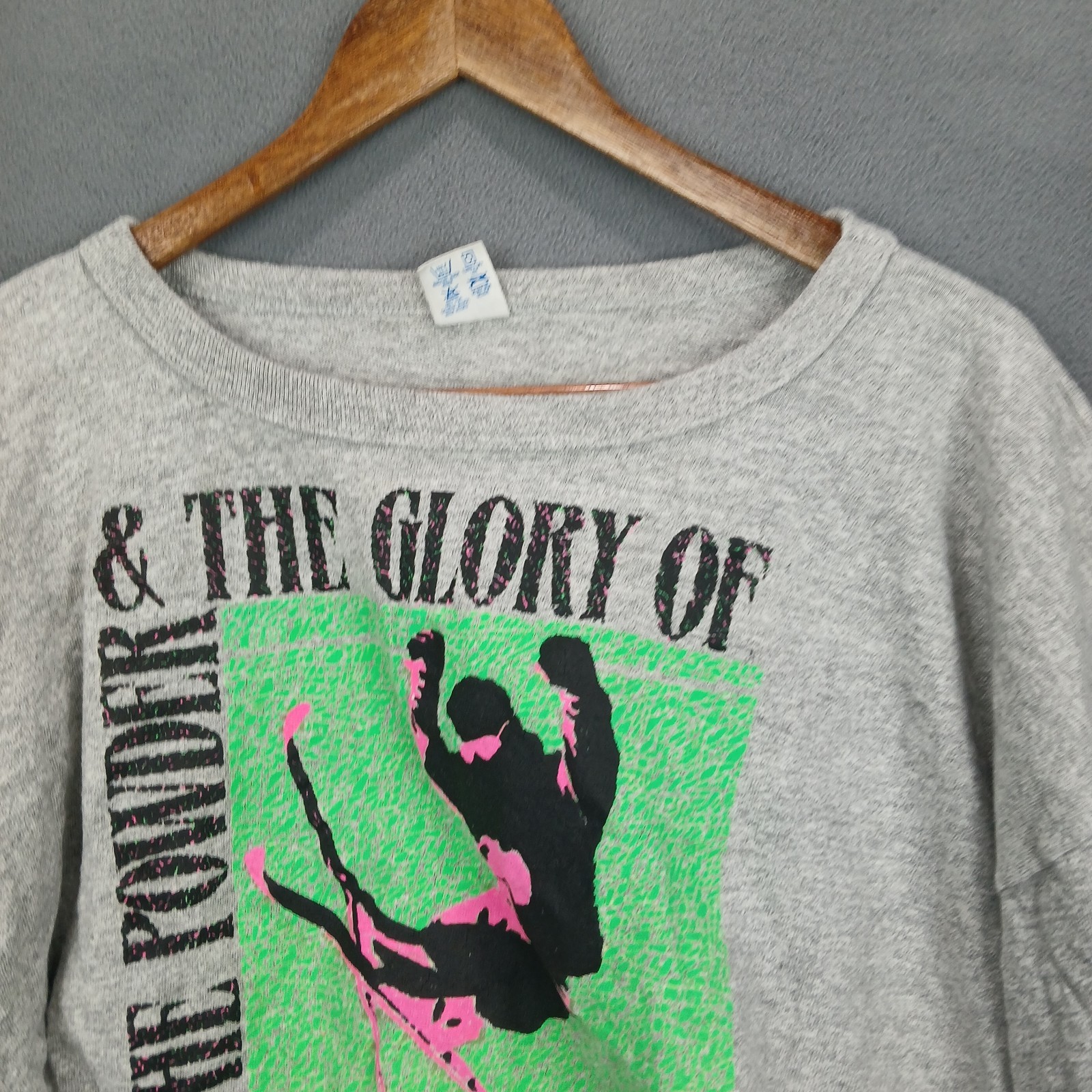 Vintage Glory of the Powder Cropped Ski T-Shirt Women’s XL Gray Champion Skiing