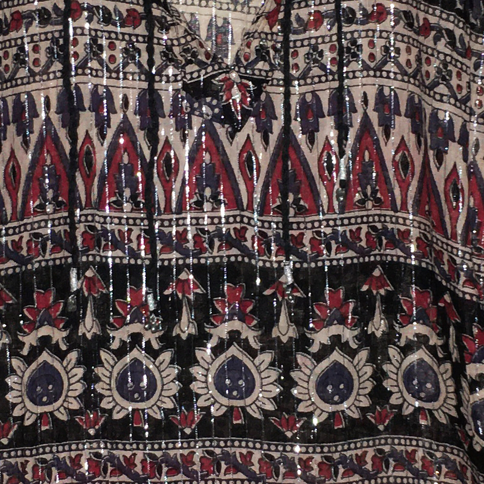 Indian Ethnic Cotton Lurex Top Blouse For Women Summer Boho Hippie Gypsy Tunic