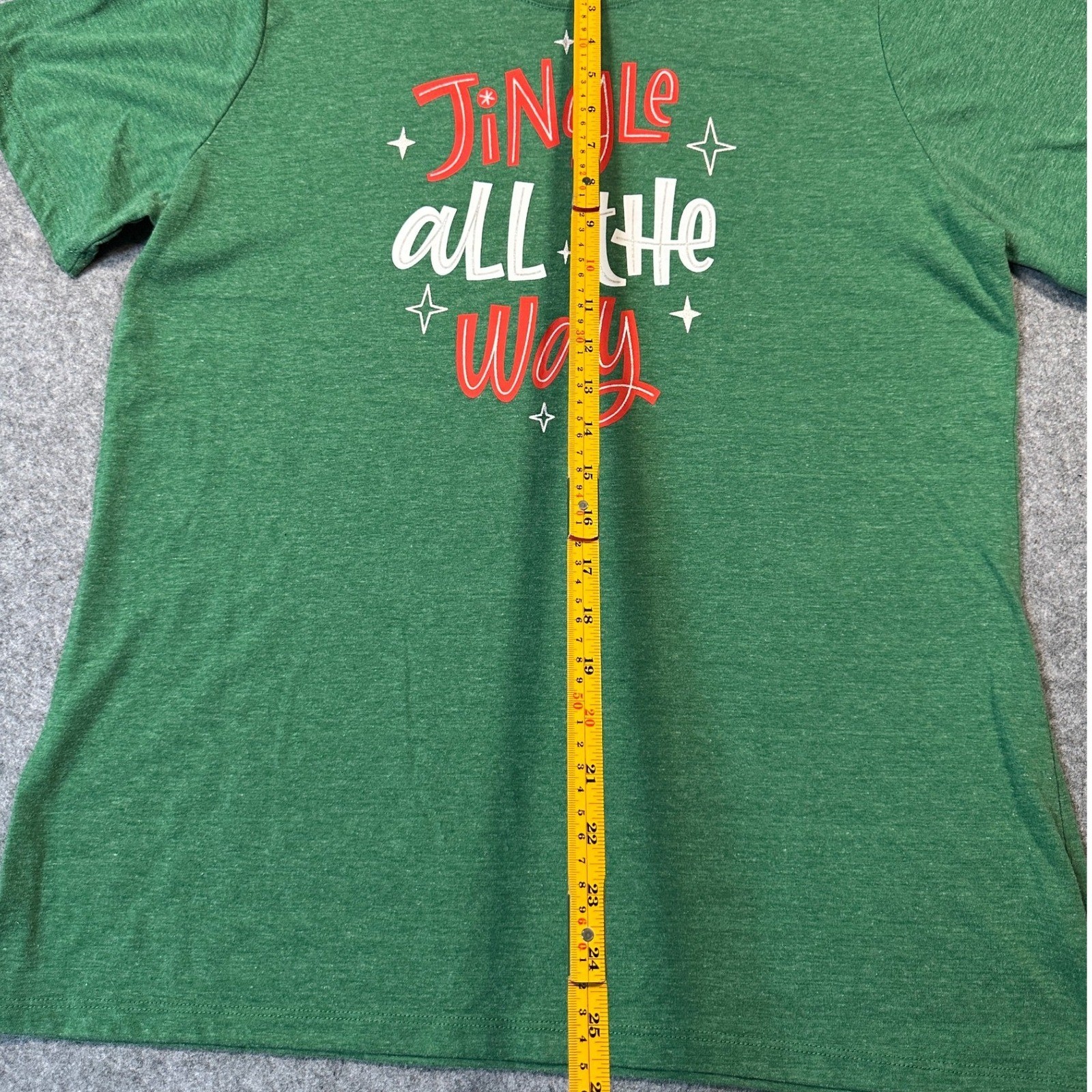 Holiday Time Womens Green Jingle All The Way Christmas Graphic T-Shirt XXXL 22