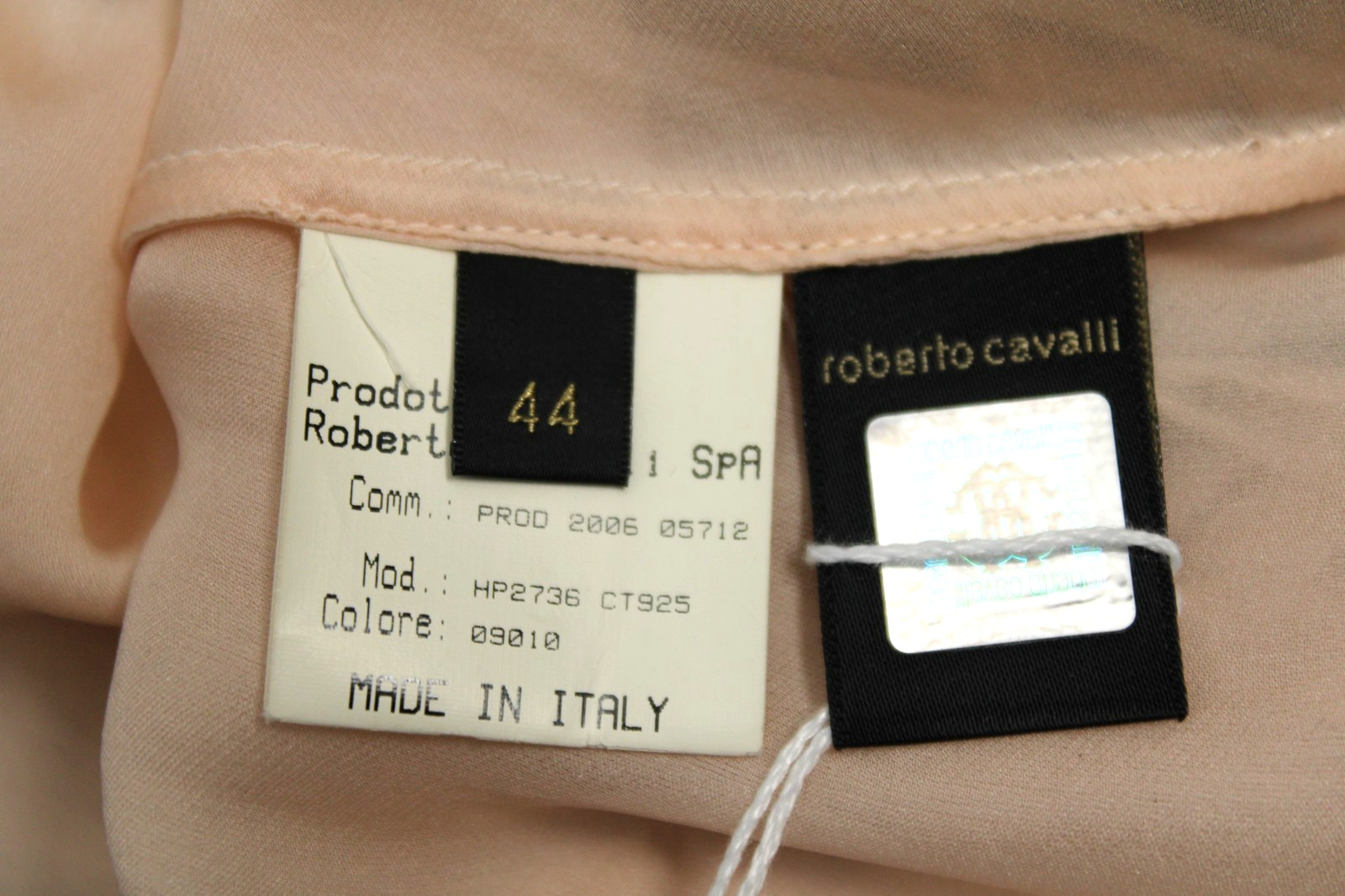 ROBERTO CAVALLI Blush Pink Leopard & Python Print Silk Chiffon Batwing Blouse 44