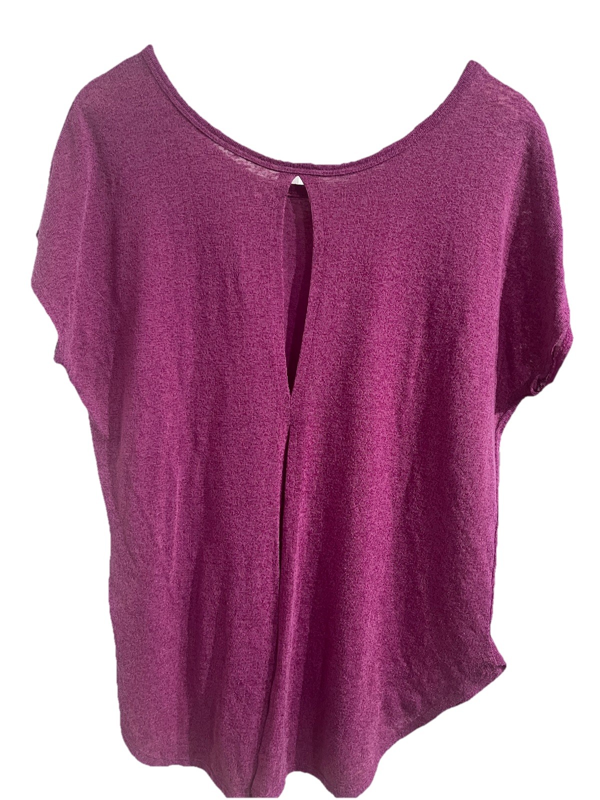 Lane Bryant Purple 2 Back Slit Lightweight Short Sleeve Top Womans Size 14/16