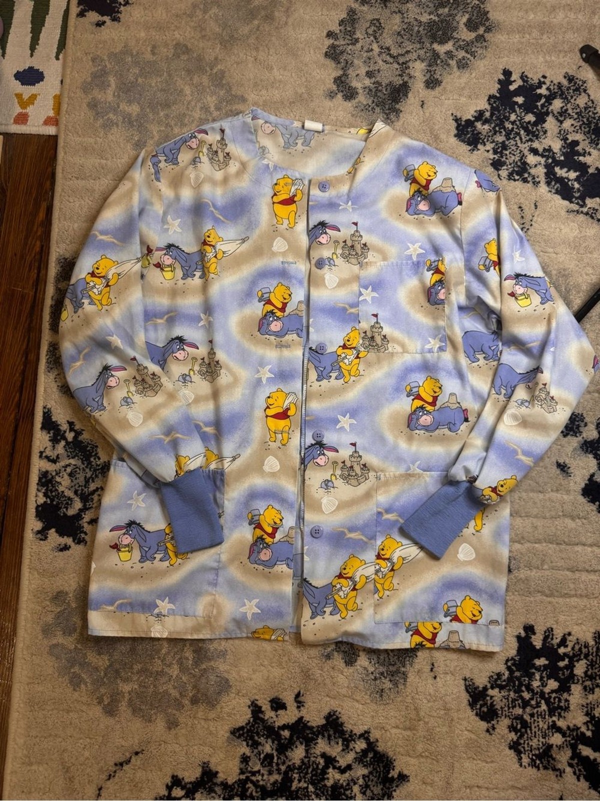 Disney Purple Tag Light Blue & Cream Cartoon Shirt