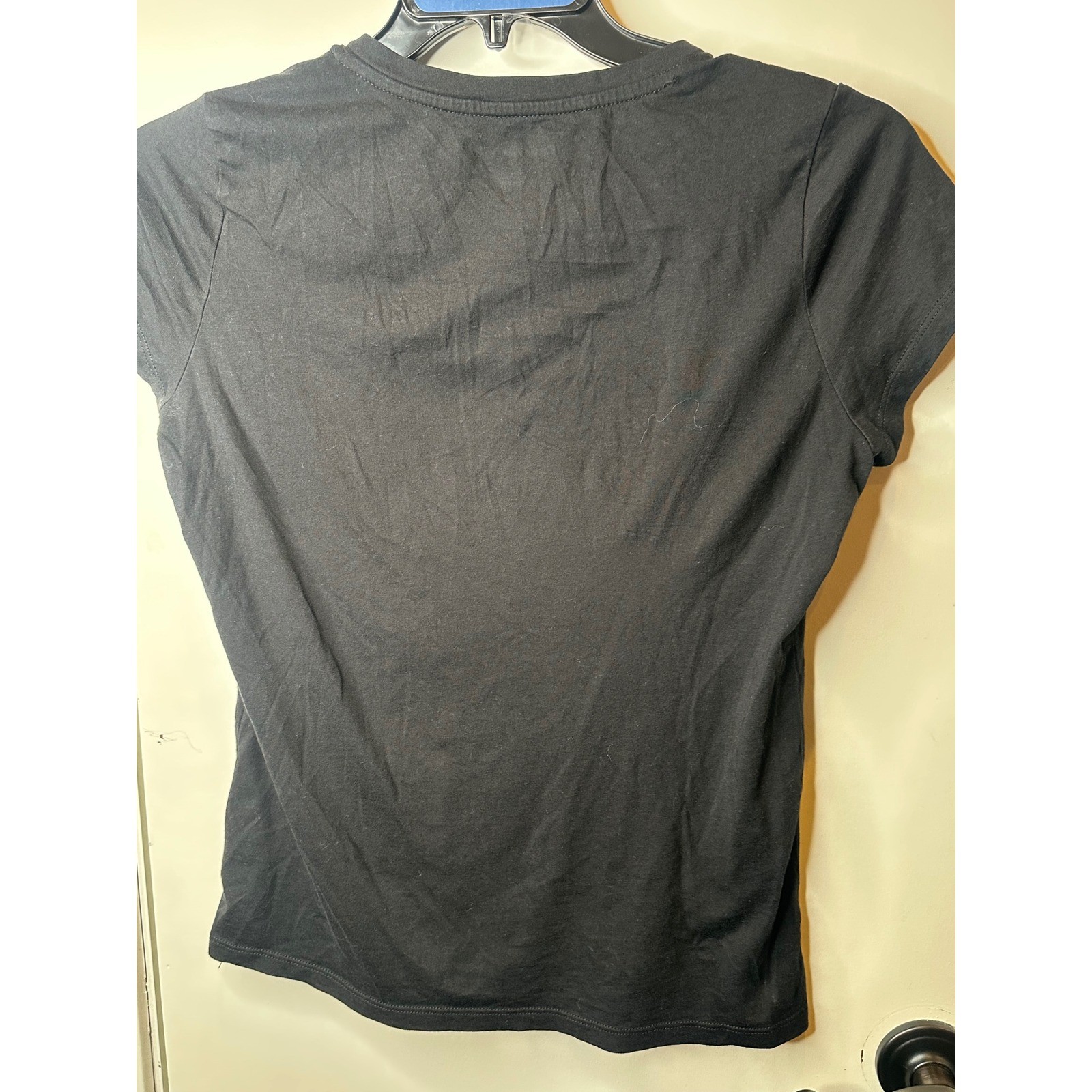 Calvin Klein Jeans Womens Black V-Neck Logo Graphic T-Shirt Medium