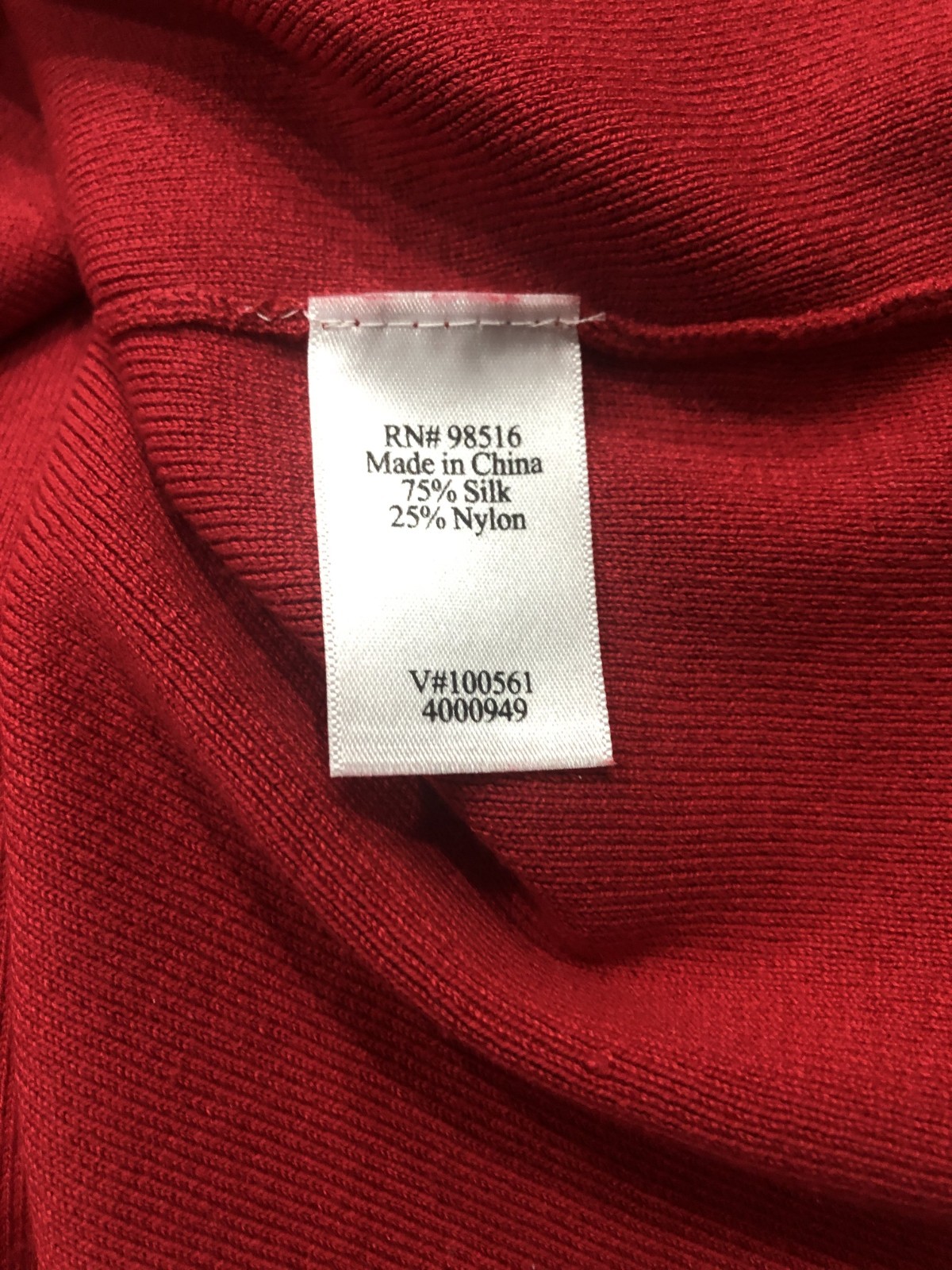 NWT COLDWATER CREEK RED SILK & NYLON BLEND V-NECK SLEEVELESS TANK TOP ~ XL (18)