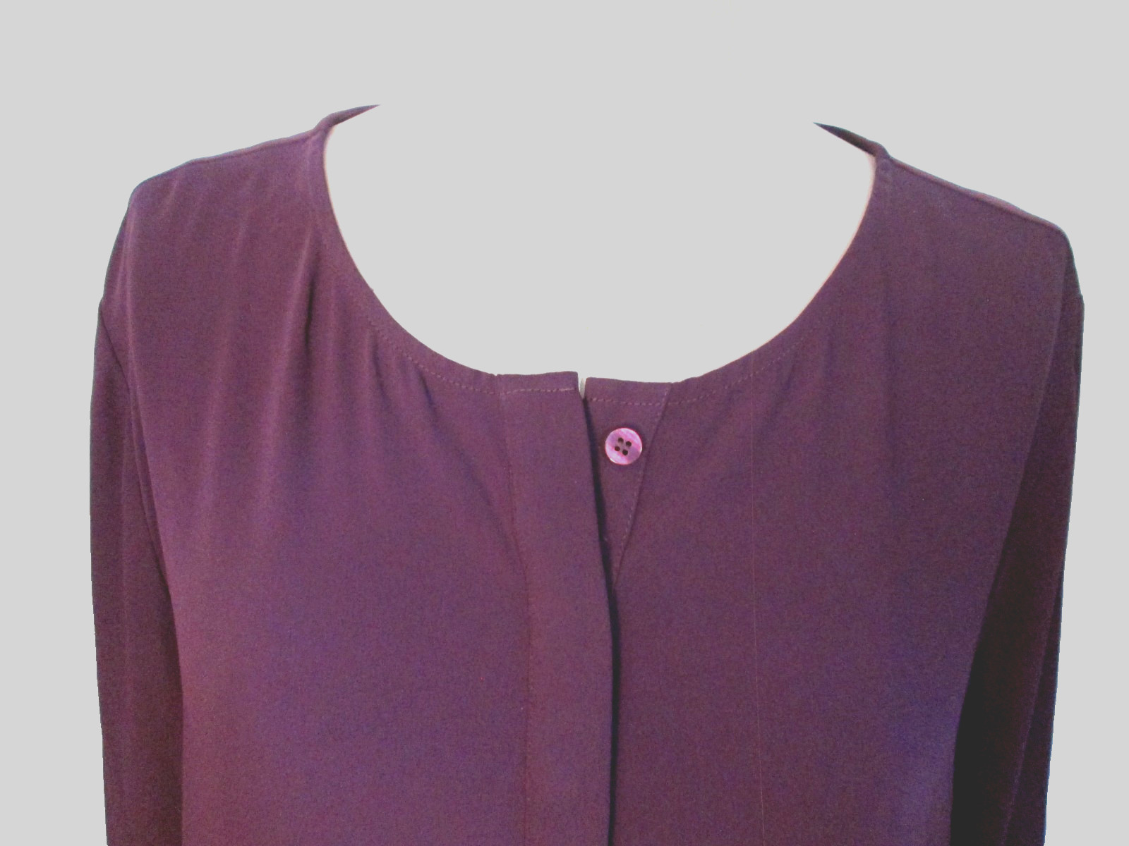 CHICOS PRETTY PURPLE L/S PLEATED L/S BLS SZ 3P EXC! CAREER/CAS EASY CARE CLASSY