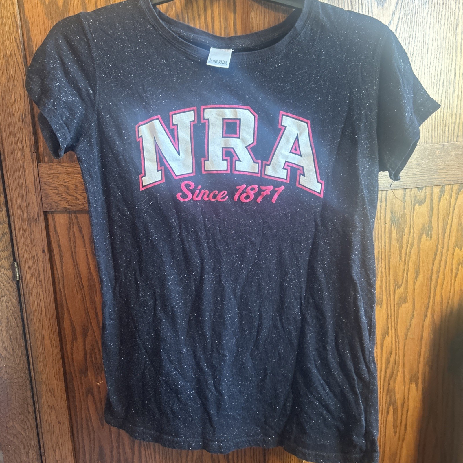 NRA Since 1871 Gun Rights T-Shirt XXL Womens Black Pink Sparkle 2nd Amendment