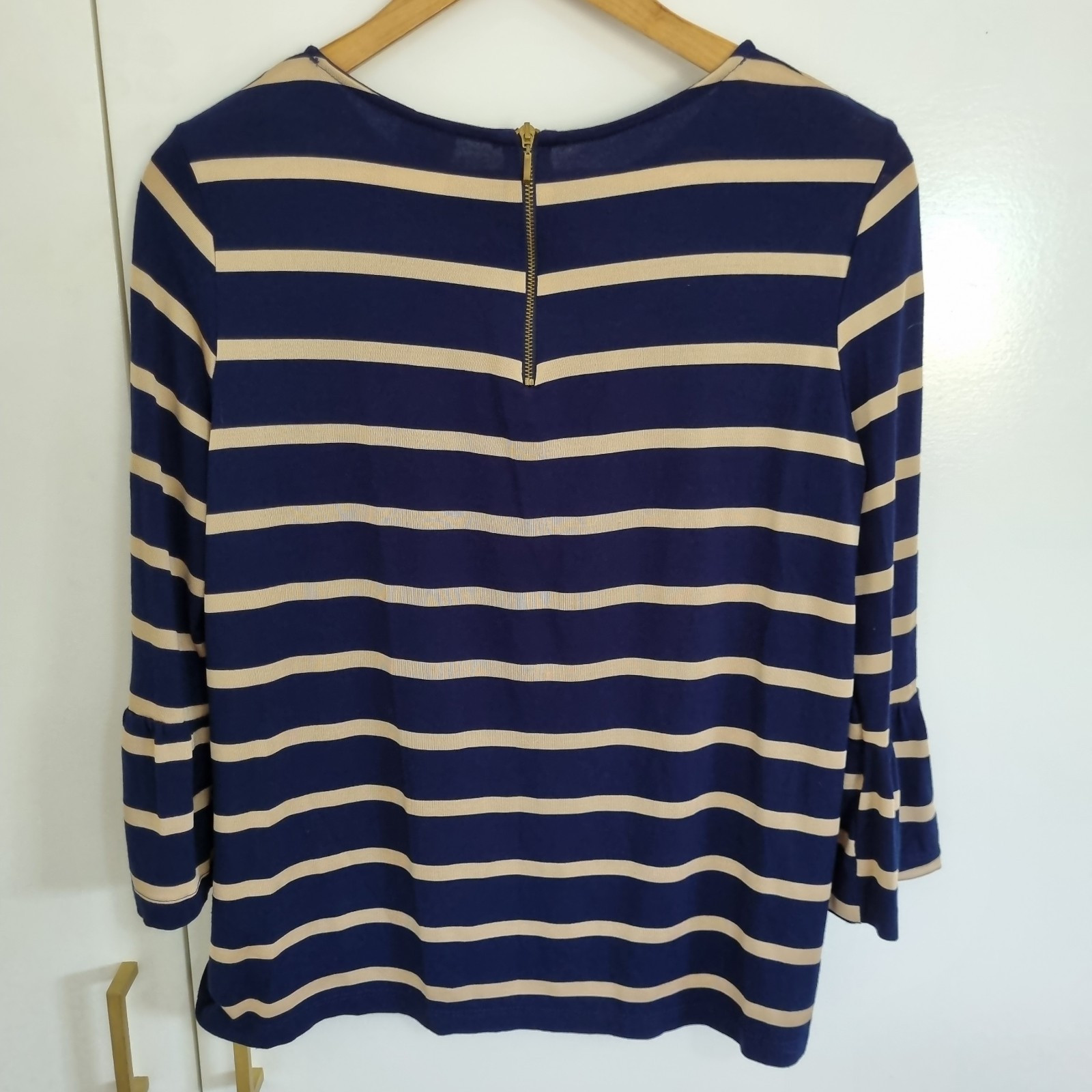 Brazillian A size Small Navy Flared sleeve Top, Classy Money Casual blouse