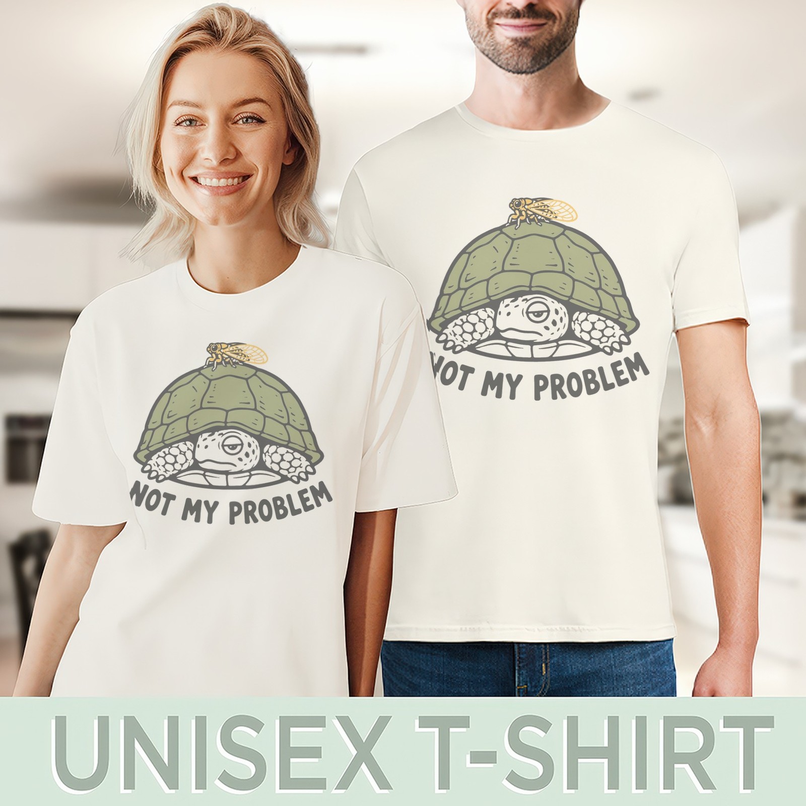 Turtle Shell Sassy Graphic Tee Natural Color Design