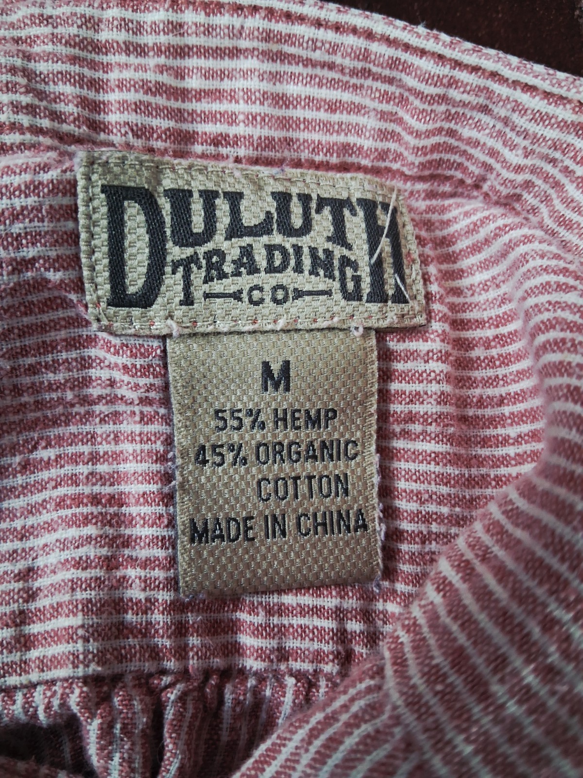 Duluth Trading M Tunic Shirt Roll Tab Sleeve Hemp Organic Cotton Blend Pockets