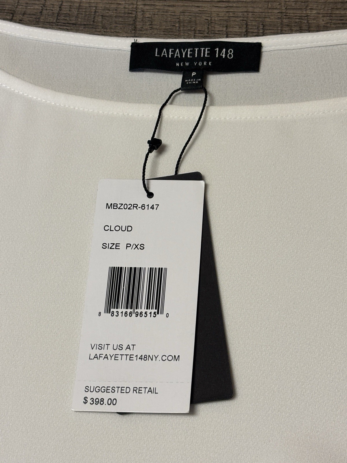 NWT Lafayette 148 New York XS Winston Finesse Crepe Blouse Top Women’s $398