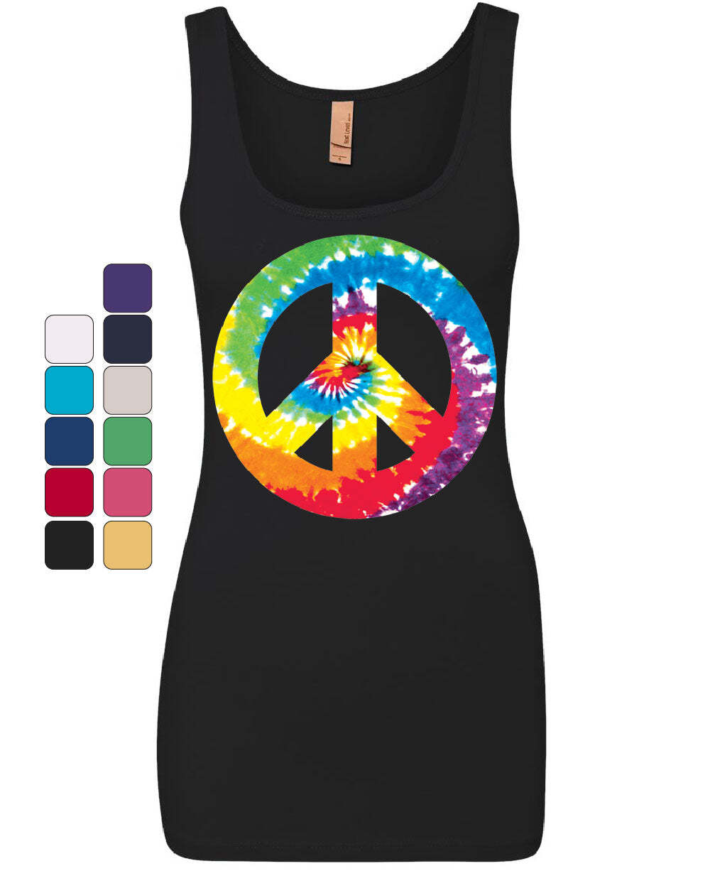 Tie Dye Peace Symbol 80’s Women’s Tank Top Hippie Happiness Love not War Top
