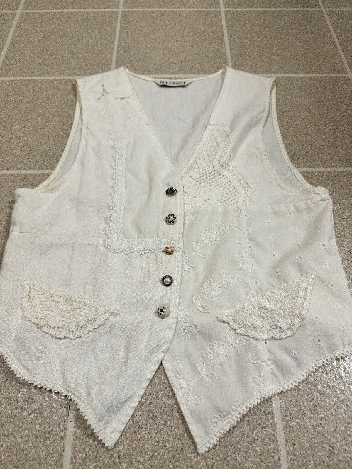 Vintage White Lace Melrose Vest Women’s S/M