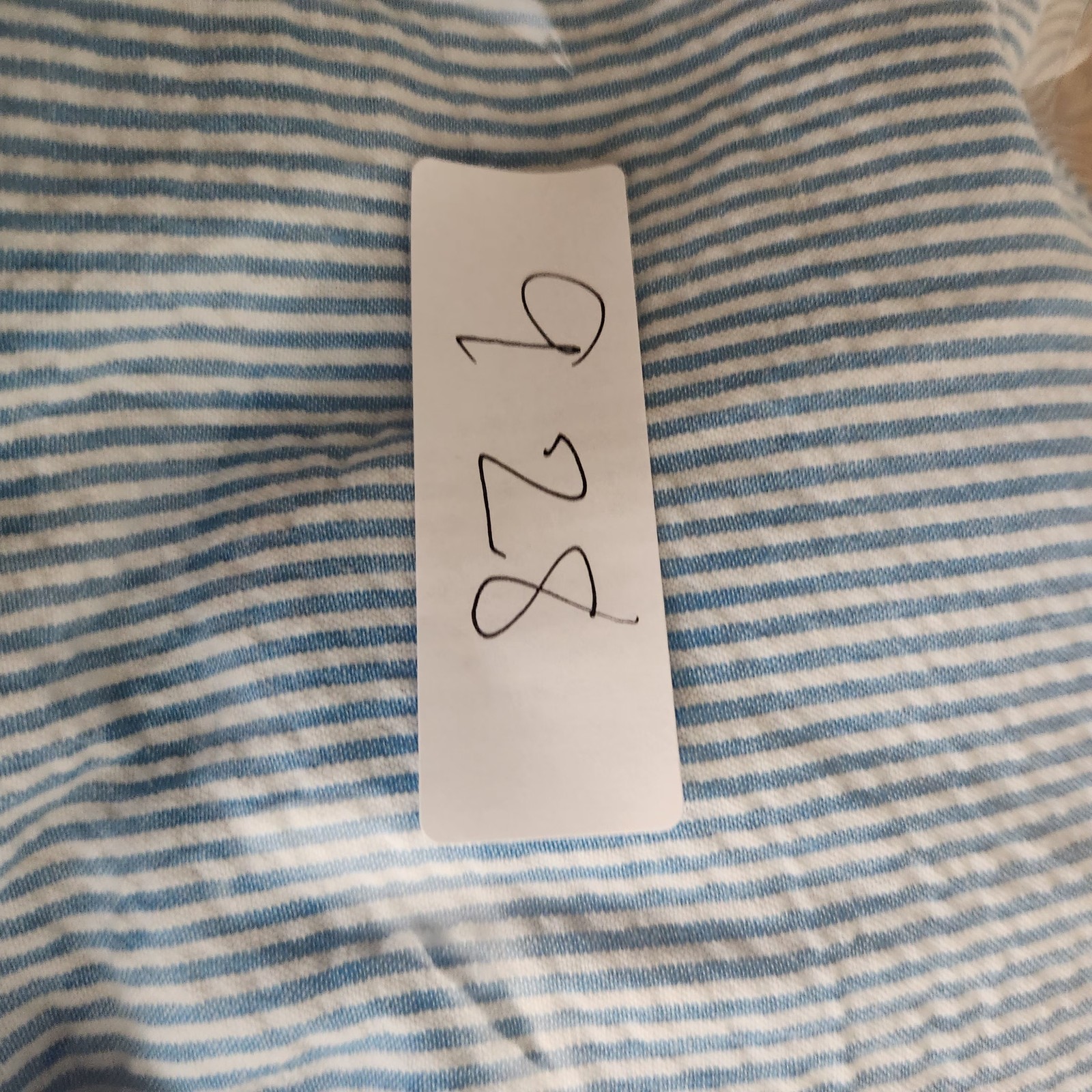 Long Tall Sally Shirt Womens 10 Blue White Stripe Button Up Seersucker