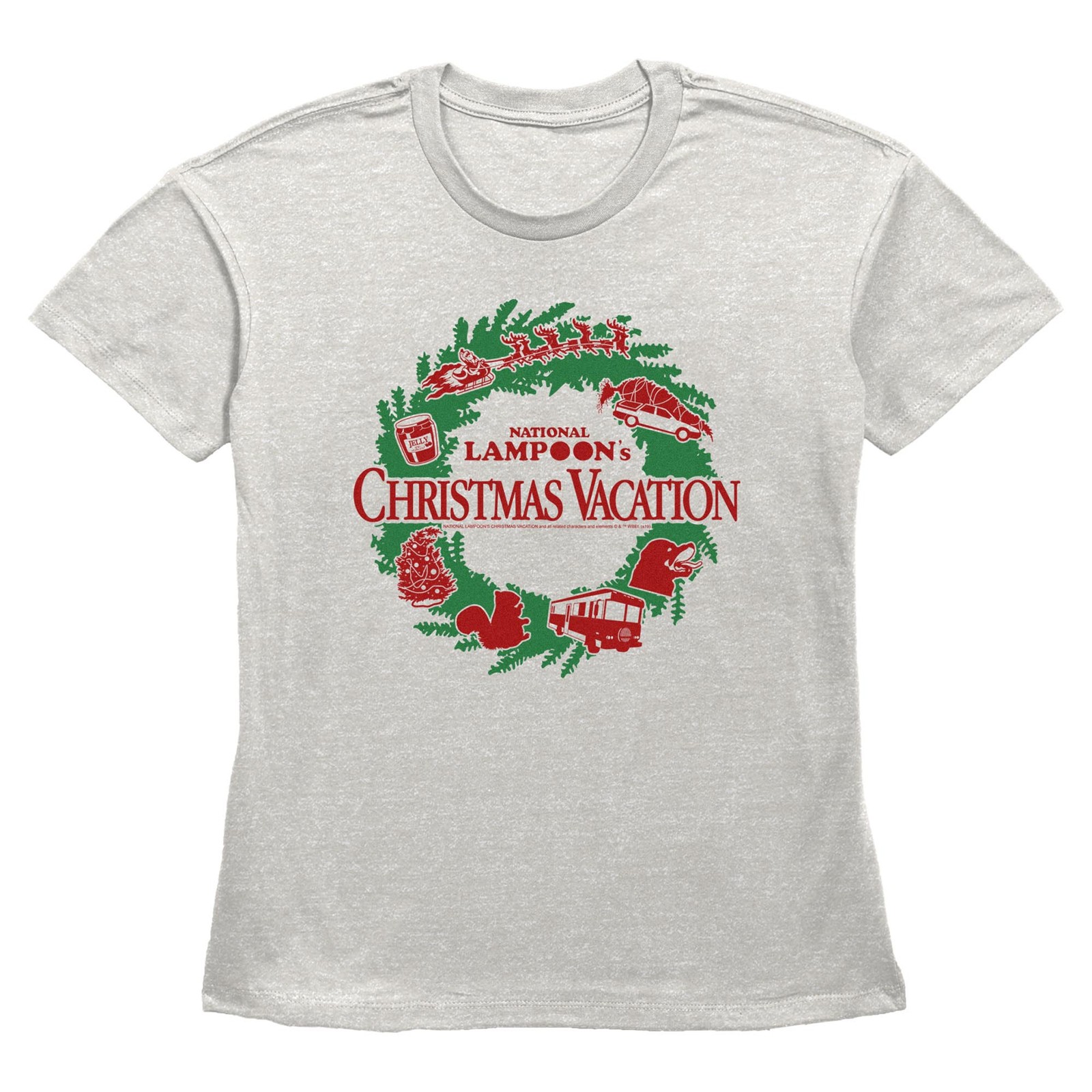 Women’s National Lampoon’s Christmas Vacation Christmas Wreath Logo T-Shirt