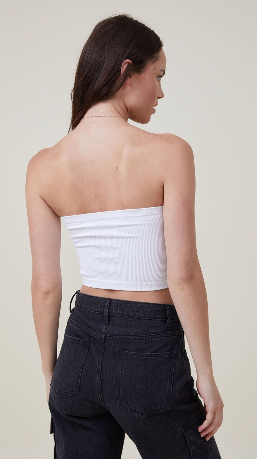 Cotton On Women’s Seamless Ellie Tube Top Bandeau Strapless White M/L NEW
