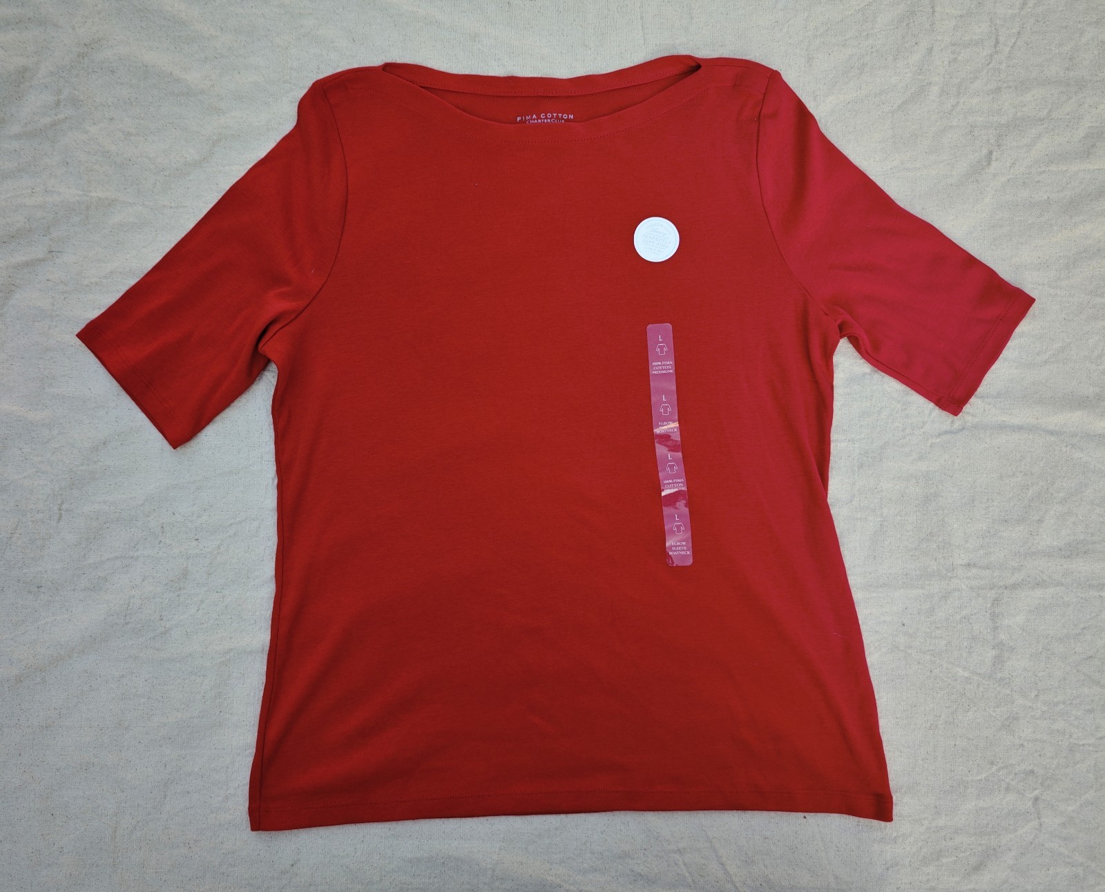 Charter Club Luxury Perfectly Soft 100% Pima Cotton Women’s Red T-shirt Size L