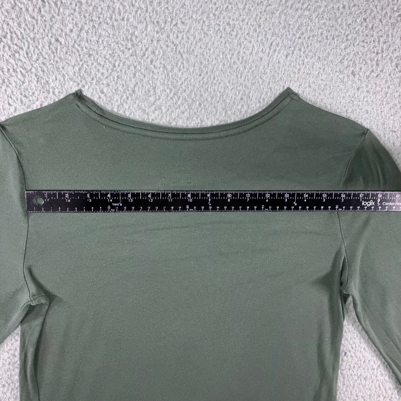 Basic L/S Top L Olive Green Solid Layering Earthy Neutral Pima Cotton Modal