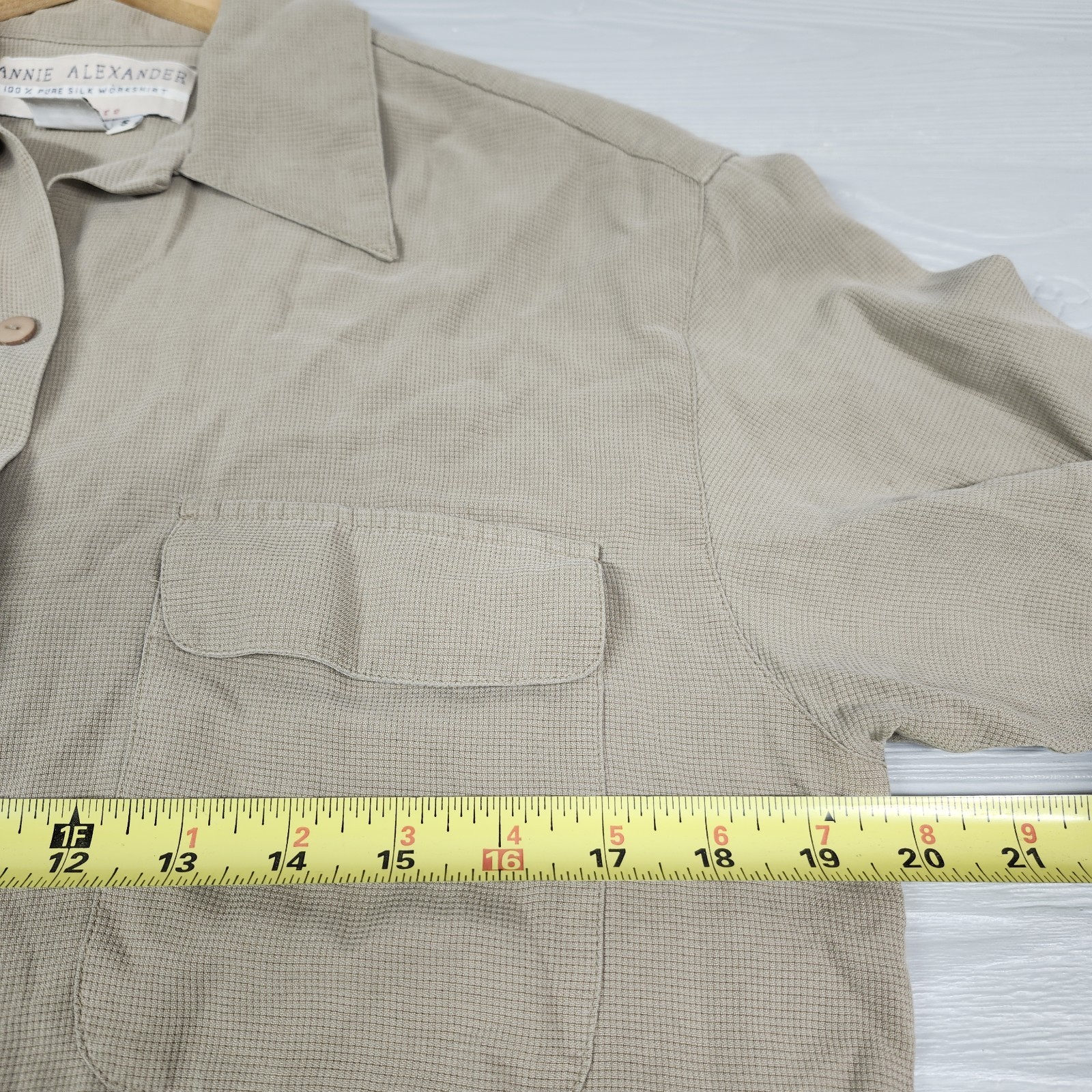 Vintage Annie Alexander Pure Silk Workshirt 3/4 Sleeve Buttonup Womens S