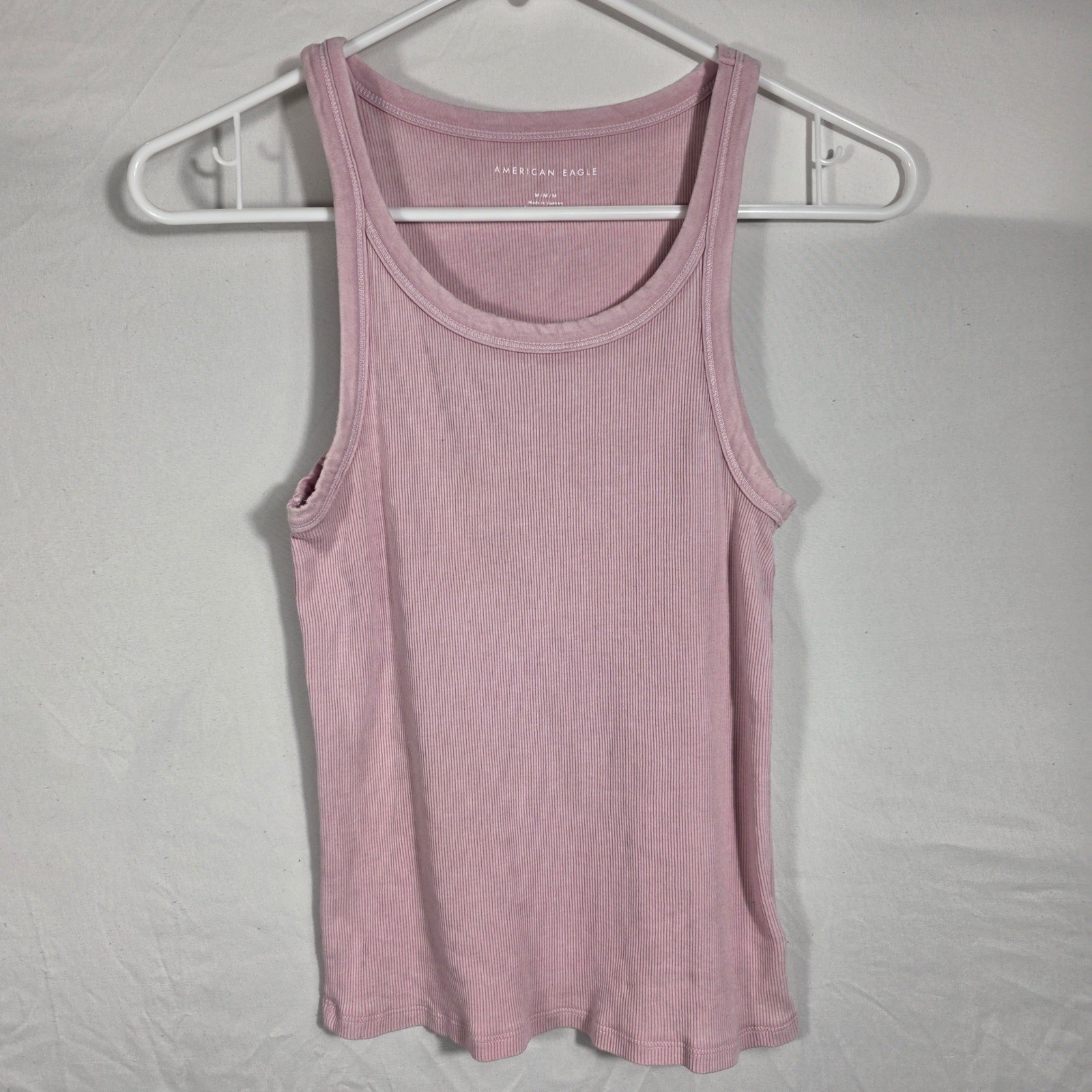 American Eagle Tank Top Womens Medium Pink Excellent Ribbed Scoop Neck W553