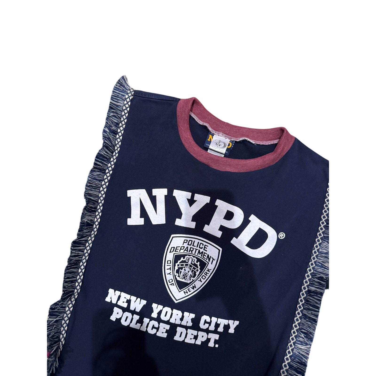 Upcycled NYPD Kantha Poncho Tunic One Size | SAME DAY SHIP or NEXT DAY