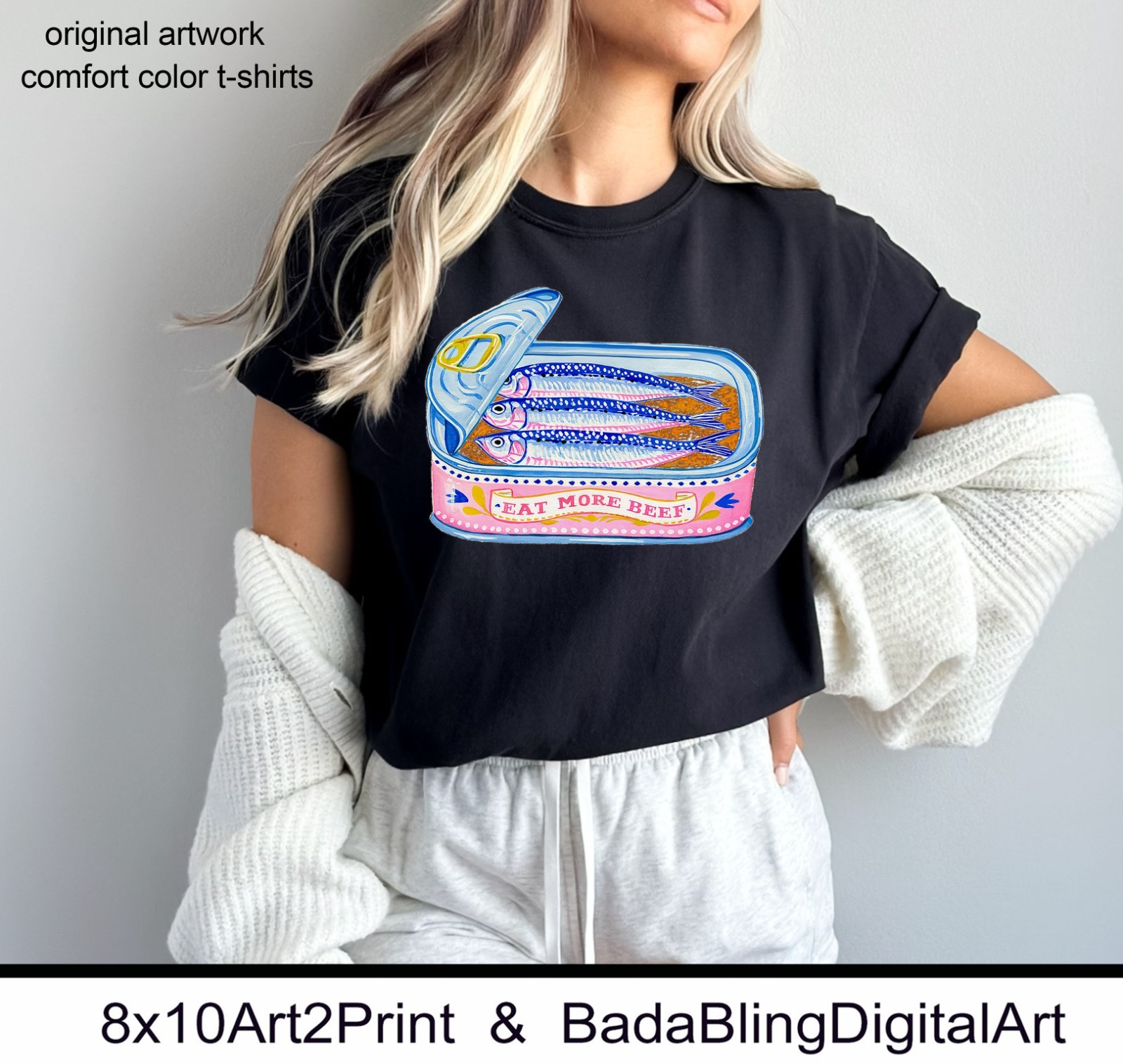 Sardine Can original art TSHIRTS artistic comfort color t-shirts