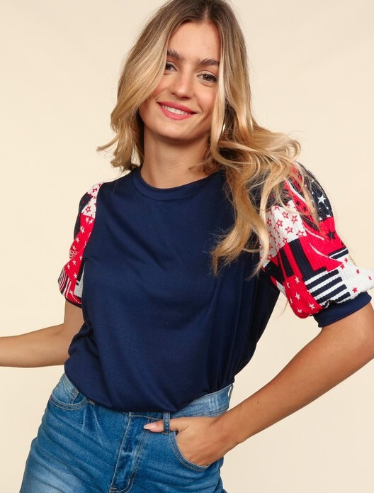 STARS AND STRIPES PATRIOTIC TOP