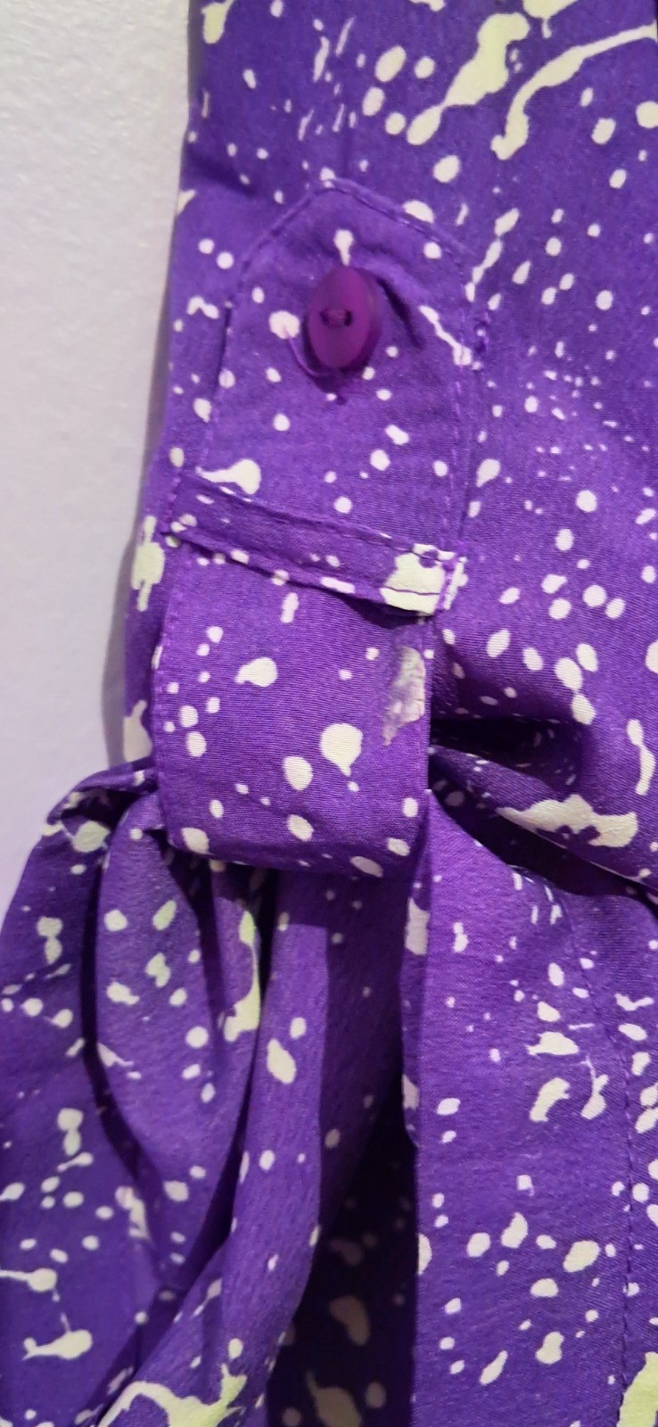 Roaman’s Purple & White Splatter Pattern Ladies Blouse Size 16W