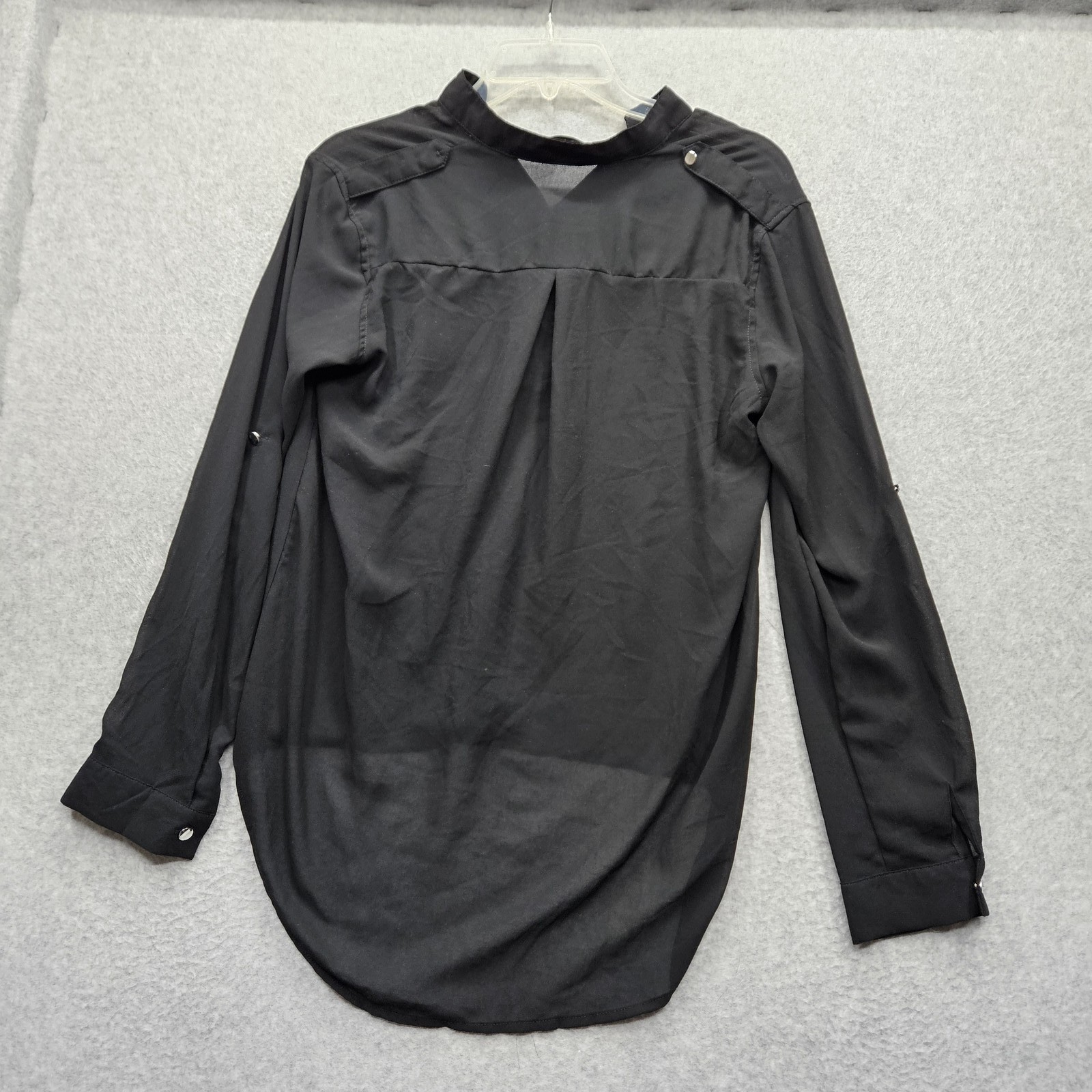 Zanzea Collection Women’s Large Black 1/4 Button Long Sleeve Blouse