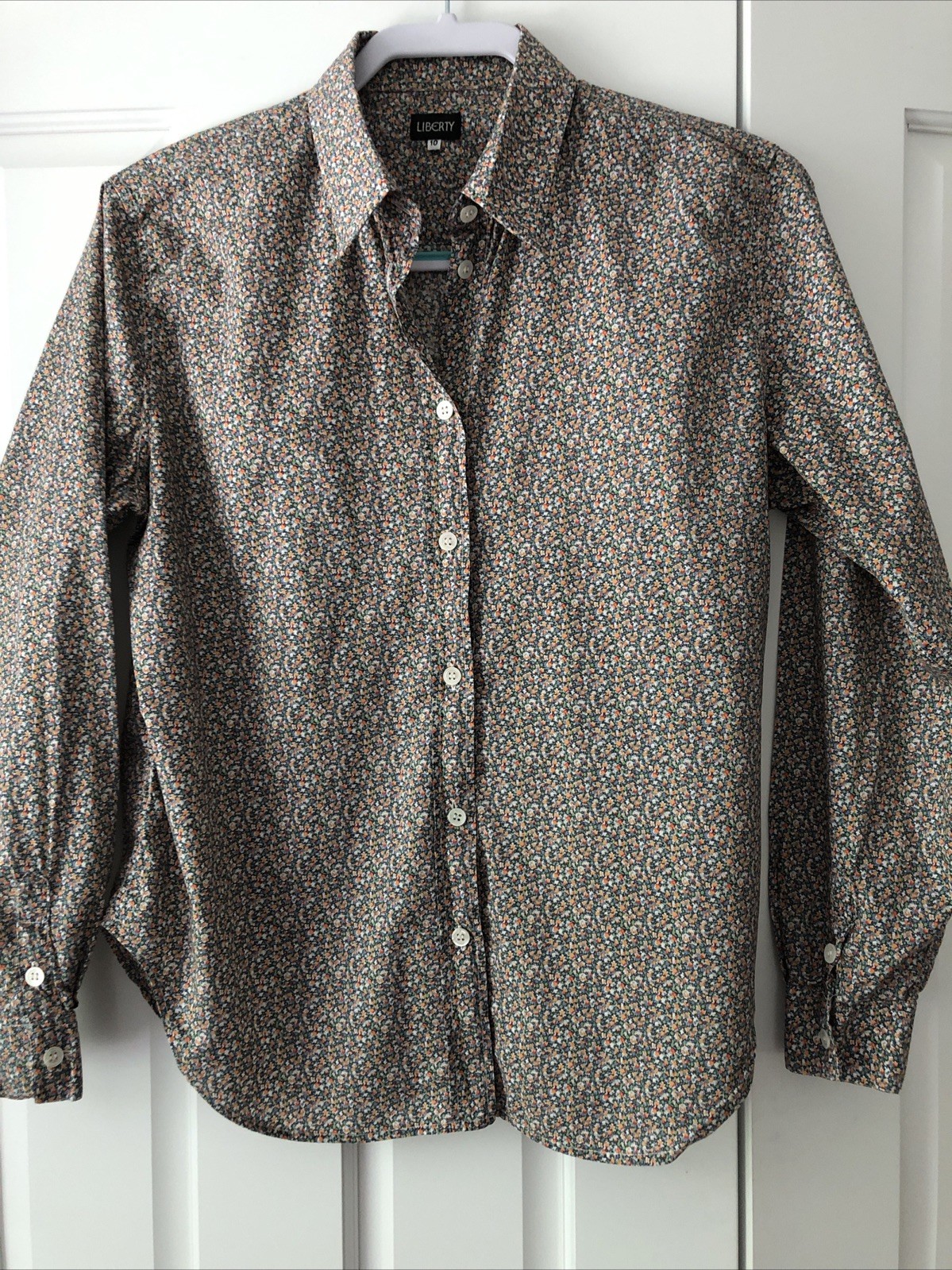Vintage Liberty of London Tana Lawn Cotton Shirt Made in England UK 10 PTP 20”