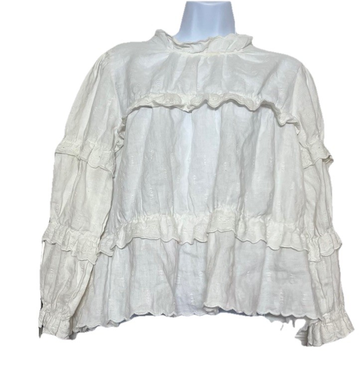 Isabel Marant Etoile Chemisier Daniela Ruffle Women’s Blouse Linen Top Size M 38
