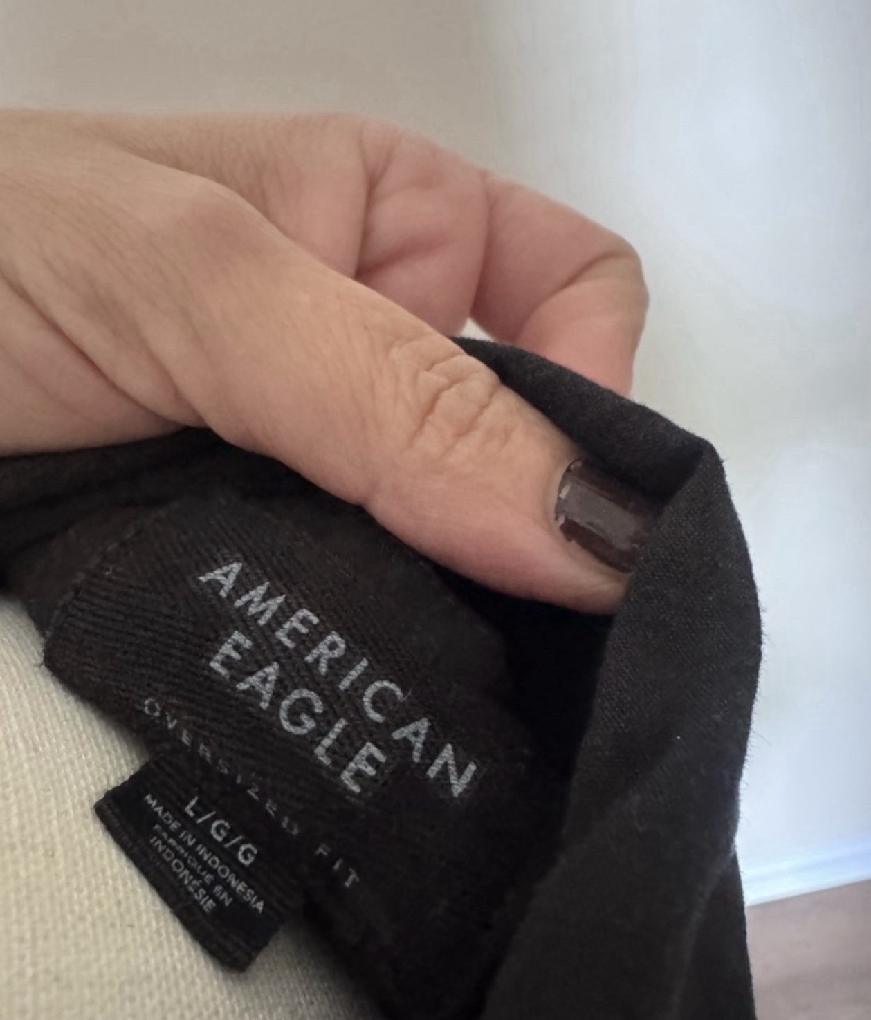 AMERICAN EAGLE OUTFITTERS Oversized Fit BLACK BUTTON-UP SHIRT Baggy Size large