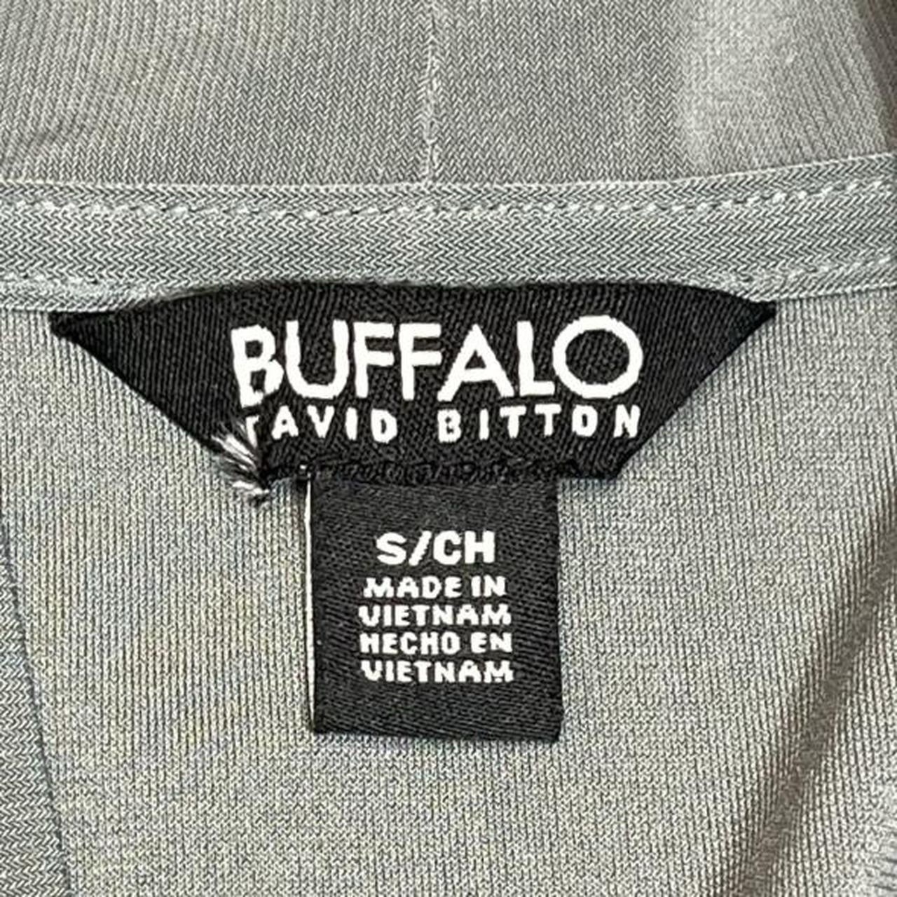 Buffalo David Bitton Elevated Knit V-Neck Short Sleeve Blouse Womens Small Gray