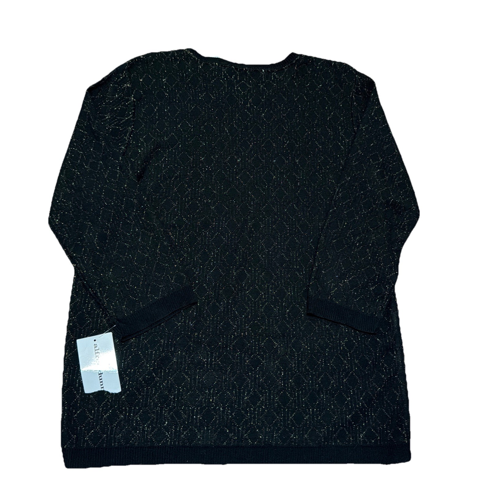 Alfred Dinner Wm’s Sparkly Black,Argyle/Diamond Sweater Glitzy Heritage Sz SNWT