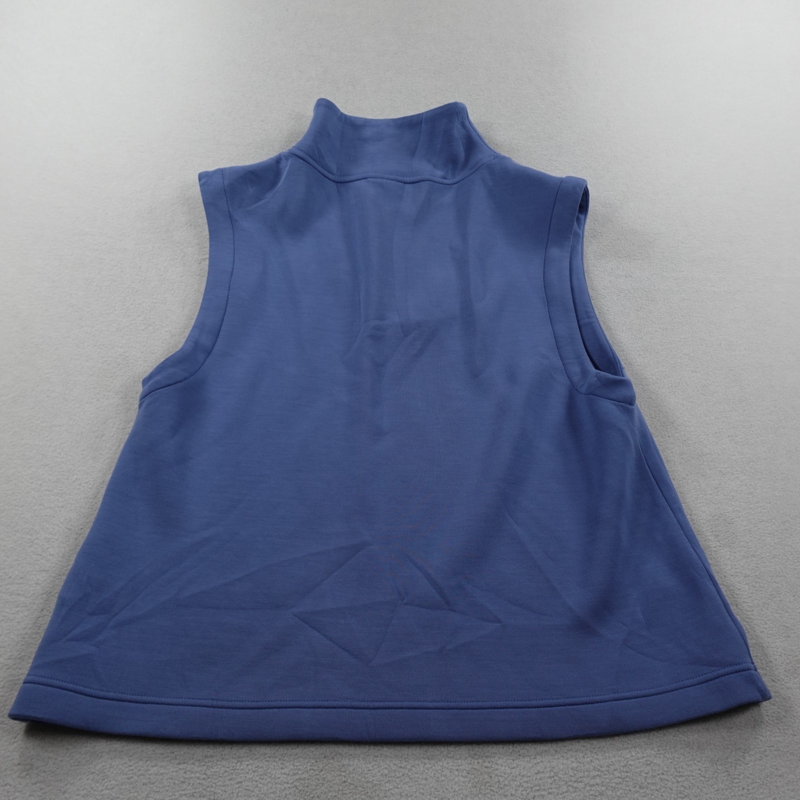 Varley Double Soft Magnolia 1/2 Tank Top Womens Large Blue Sleeveless Mock Neck