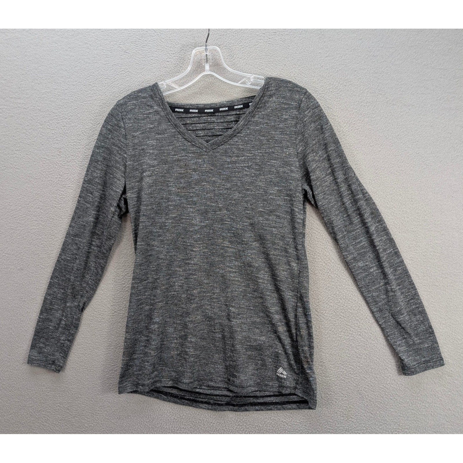 RBX Performance Top Long Sleeve Size M Gray Criss Cross Back Athletic Activewear