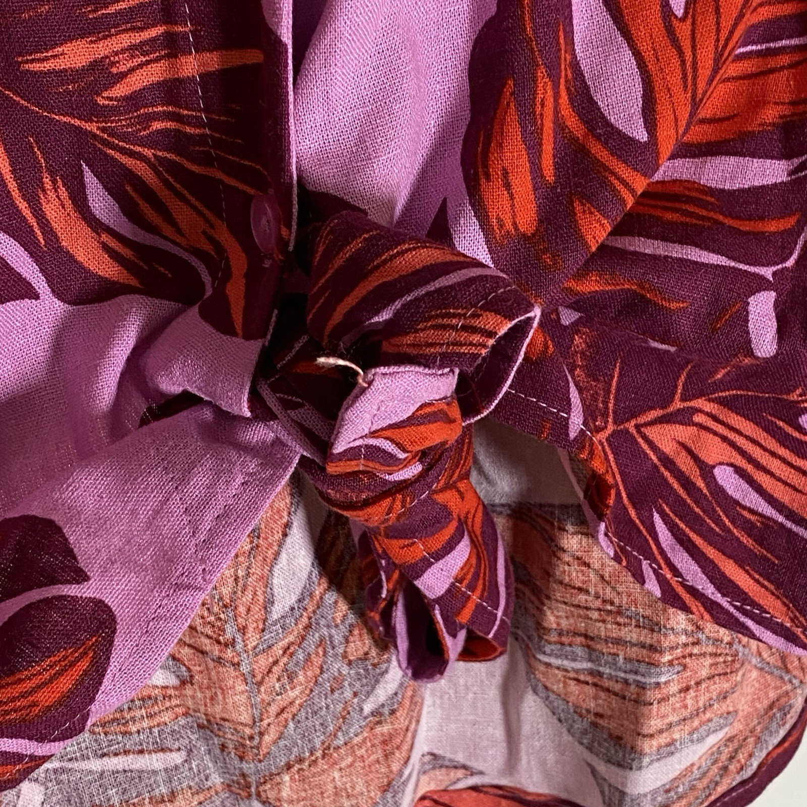 Sofia Jeans By Sofia Vergara Top Womens Large Pink Red Floral Linen Blouse Boho