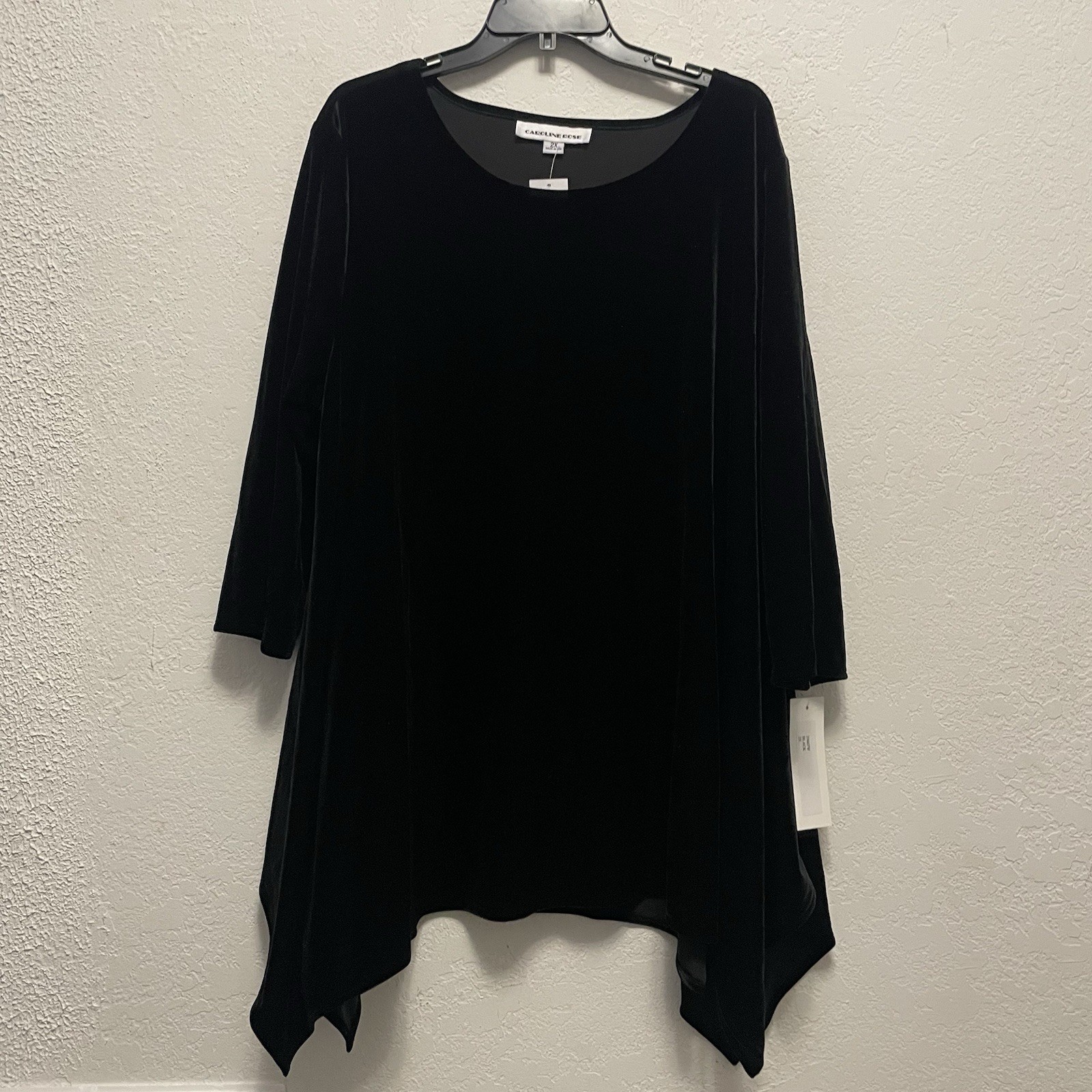 Caroline Rose Velvet Womens 2X Oversized Asymmetric Tunic Goth Fairy Y2k Dark