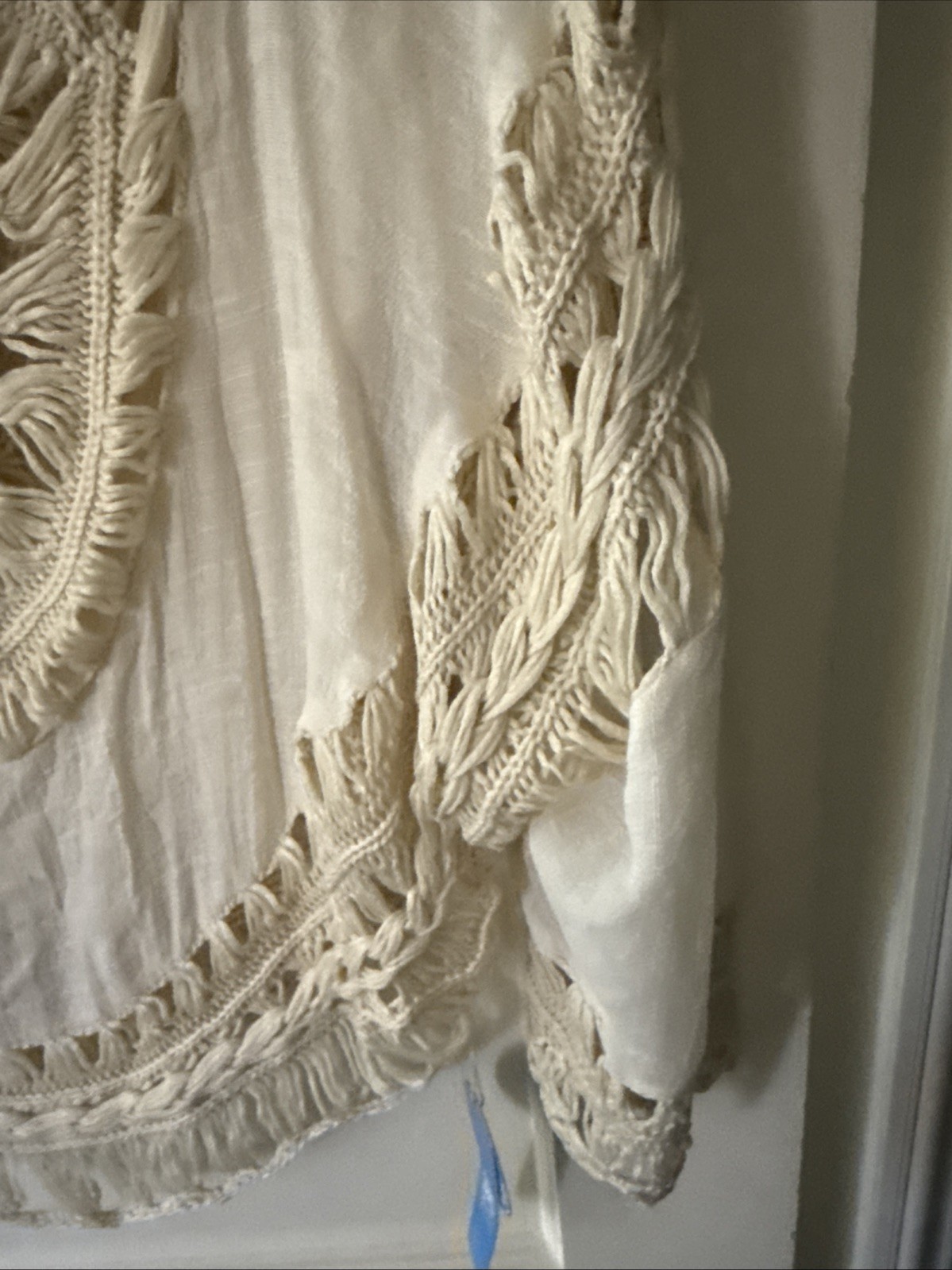 NWT Cupshe Cream Ivory Crochet Boho Festival Coachella Top Coverup OS
