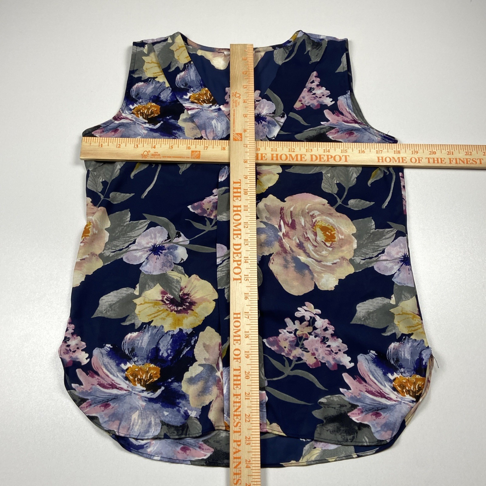 Milano Floral Sleeveless Blouse Size S Multicolor Art to Wear Abstract Sheer Top