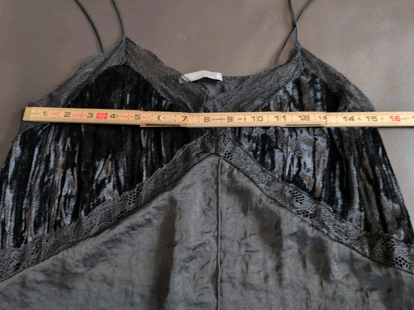 Zara Black Spaghetti Strap Satin Velvet Camisole Size Med Whimsigoth Grunge Y2K