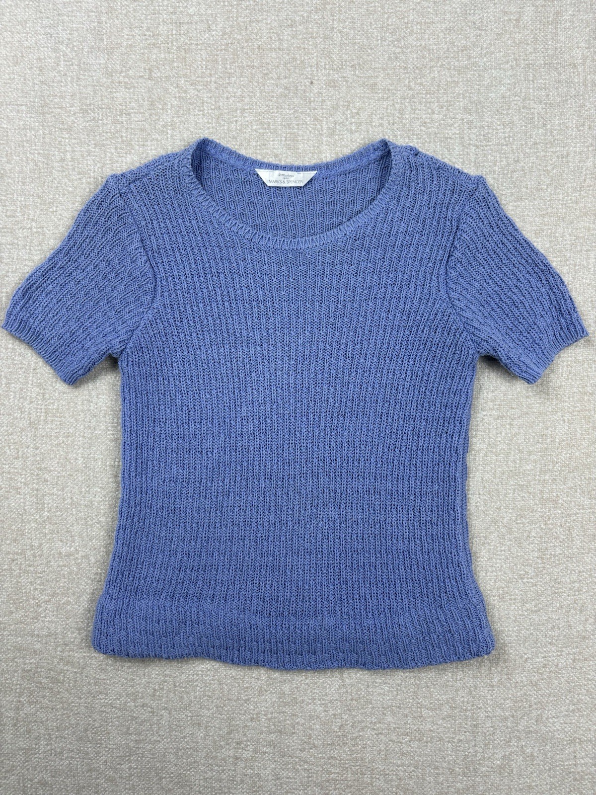 Marks And Spencer Womens short sleeve knit top Size Small / S Blue