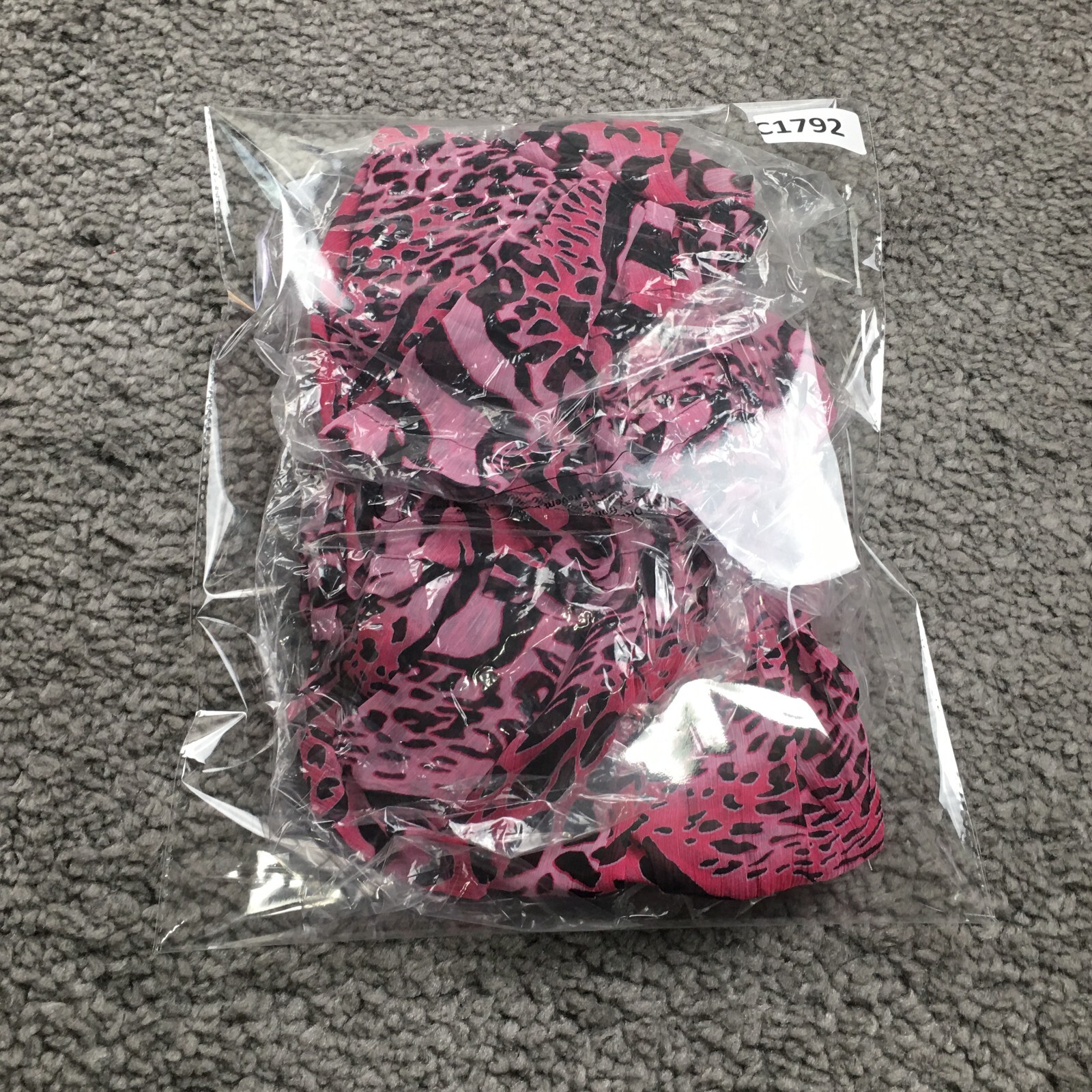 Marc Bouwer Womens Top Sz L Pink Animal Round Gathered NeckTie-Front NWT