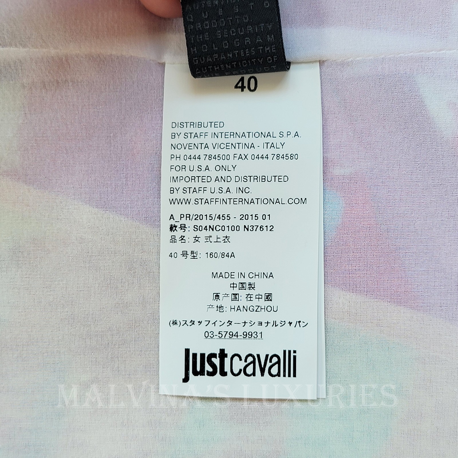 JUST CAVALLI BY ROBERTO CAVALLI TOP BLOUSE MIXED PRINT SILK SLEEVELESS sz 40 4