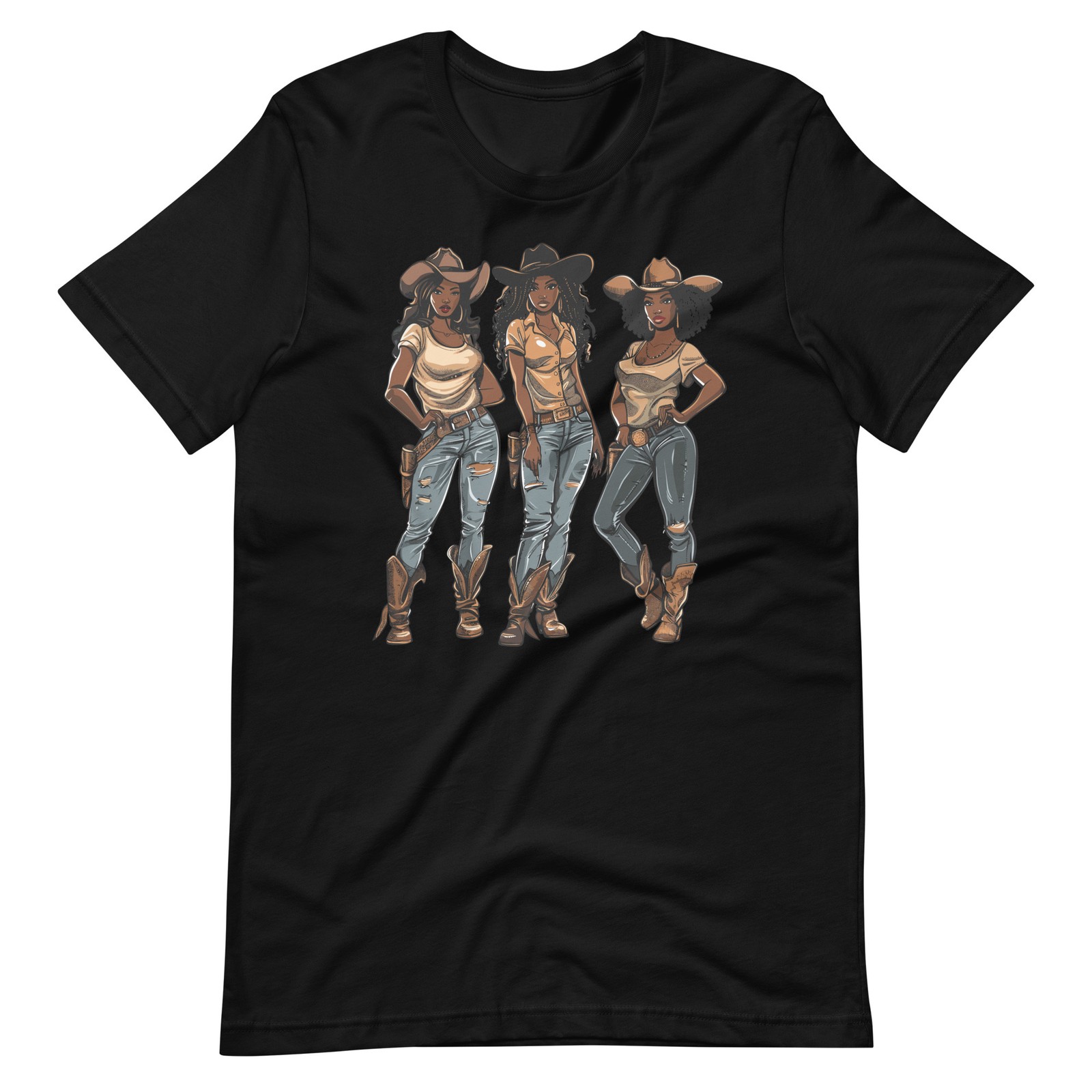 Black Cowgirl Shirt Western Rodeo African American Women Country Girl T-Shirt